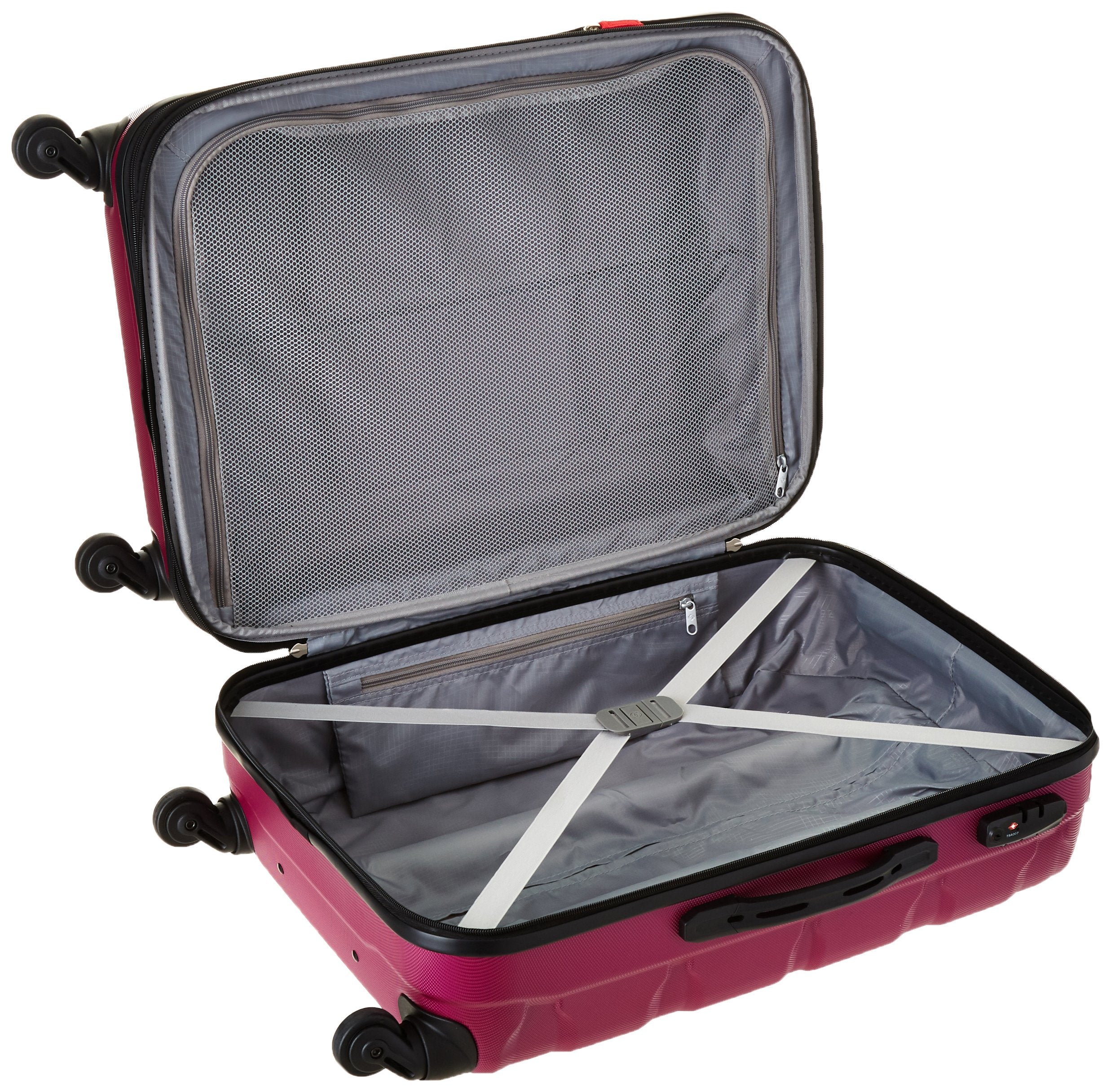 Samsonite Omni Pc Hardside Expandable Luggage with Spinner Wheels ( Radiant Pink , Checked-Medium 24-Inch ) Radiant Pink Checked Medium 24 Inch U1