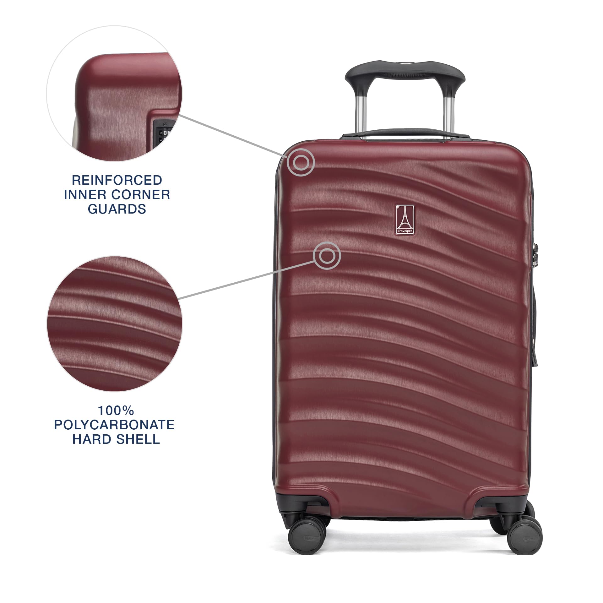 Travelpro Maxlite Air V2 Hardside Expandable Luggage, 8 Spinner Wheels, Lightweight Hard Shell Suitcase, TSA lock ( Cabernet , Carry On 21-Inch ) Cabernet Carry On 21 Inch U1