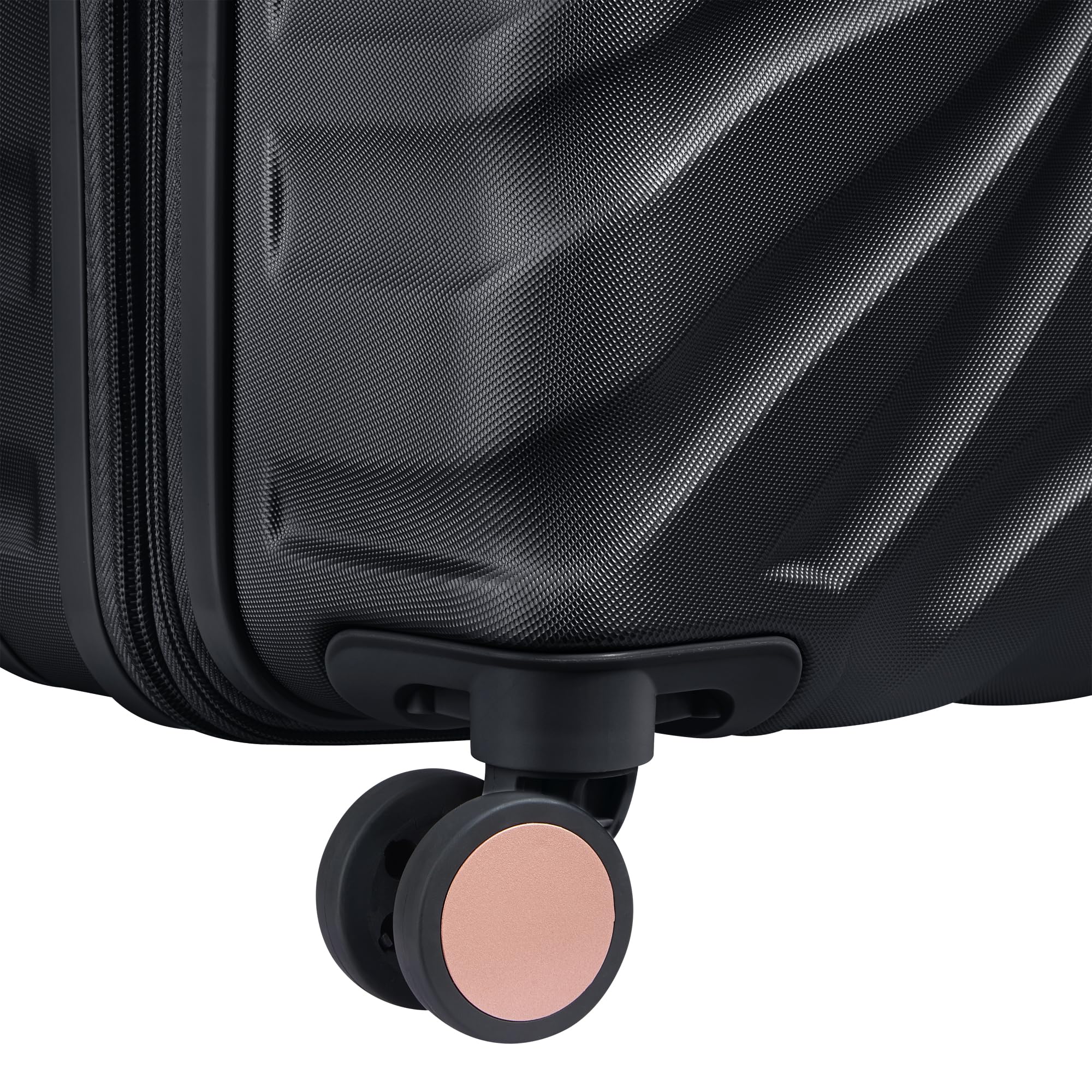 Delsey Alexis Lightweight Luggage, 4-Wheel Spinners Hardshell Suitcase, Expandable with TSA Lock  ( Black/Rose Gold , Carry-On 21-Inch ) Black/Rose Gold Carry On 21 Inch U4