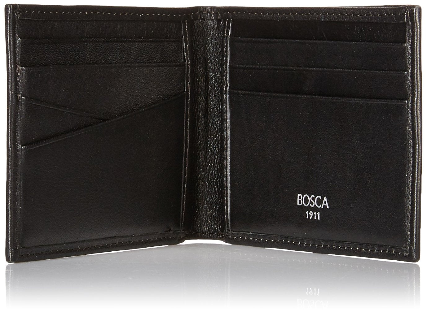 Bosca Men's Old Leather New Fashioned Collection-Small Bifold Wallet ( Black , S ) Black S U1