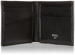 Bosca Men's Old Leather New Fashioned Collection-Small Bifold Wallet ( Black , S ) Black S U1