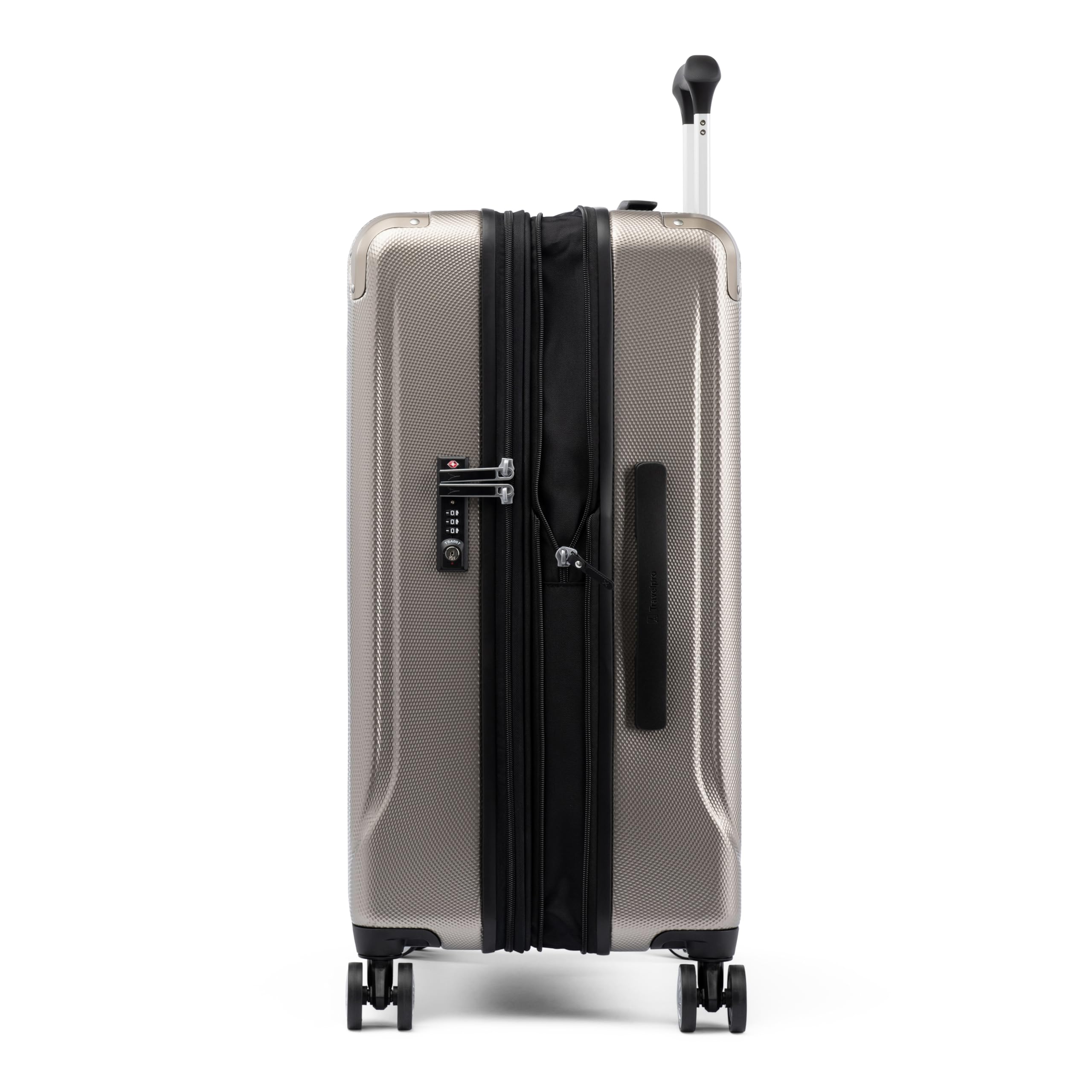Travelpro Pathways 3 Hardside Expandable Luggage, 8 Spinner Wheels, Lightweight Hard Shell Suitcase ( Champagne , Checked Medium 25 Inch ) Champagne Checked Medium 25 Inch U5