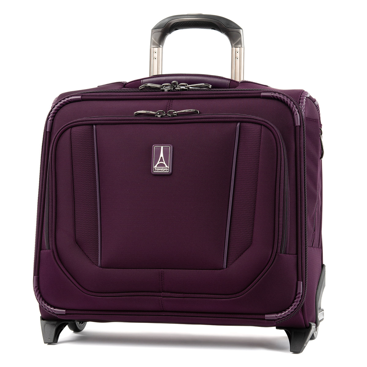 Travelpro Crew Versapack Carry-on 2 Wheel Upright Rolling Tote, 14-Inch Laptop or Tablet Pocket, Men and Women, Jet Black, 16.5-Inch Perfect Plum One Size U2