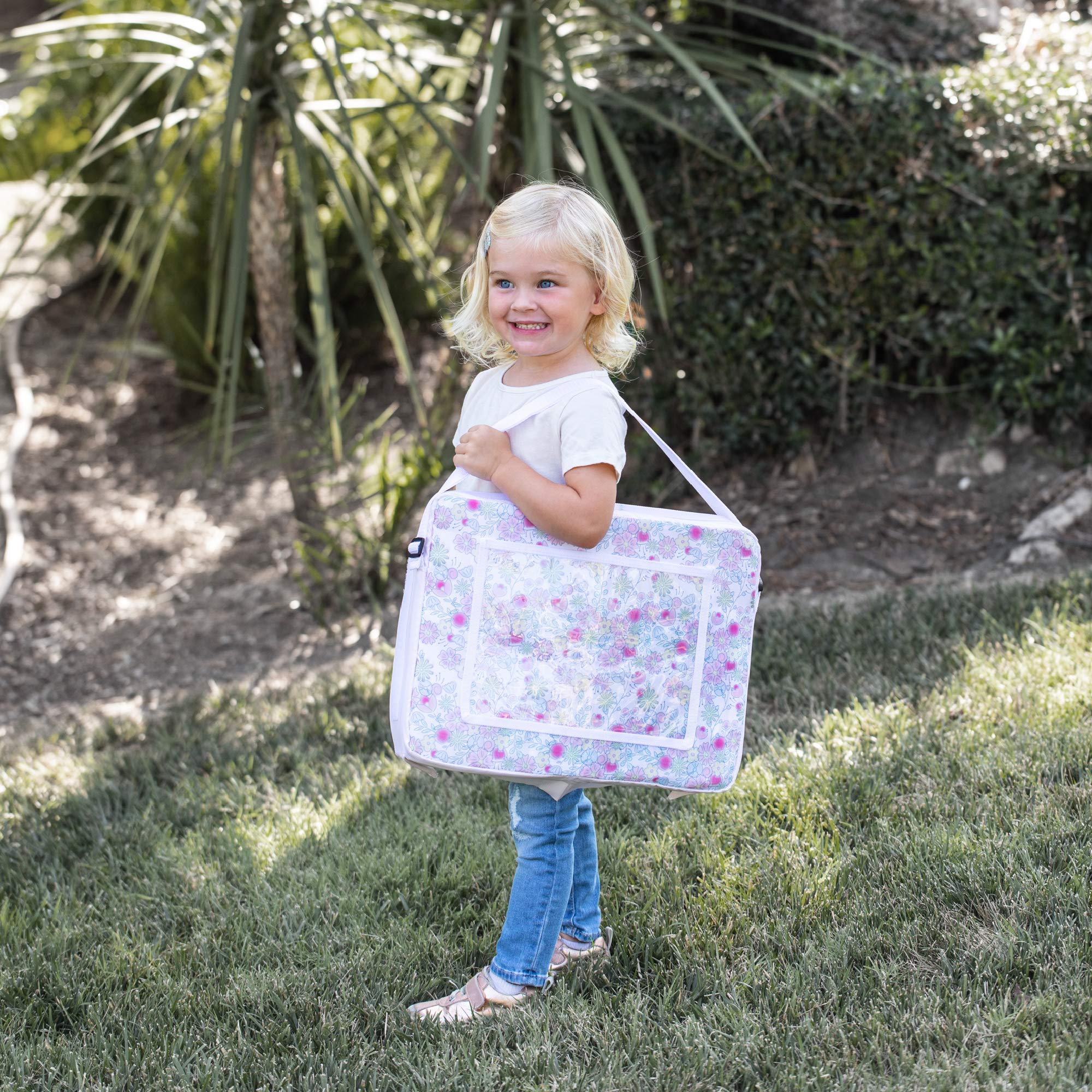 J.L. Childress Disney Baby by 3-in-1 Travel Tray & iPad Tablet Holder, Car Seat Lap Tray for Toddlers & Kids ( Disney Princess , 12x16x3 Inch (Pack of 1) ) Disney Princess 12 X 16 X 3 Inch Pack Of 1 U3