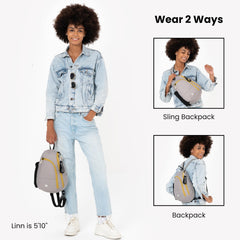 Sherpani Wayfarer, Small Convertible Sling Backpack, 8L Travel Bag, Shoulder Sling Purse, Travel Gifts for Women ( Wasabi Stone , One Size ) Wasabi Stone One Size U1