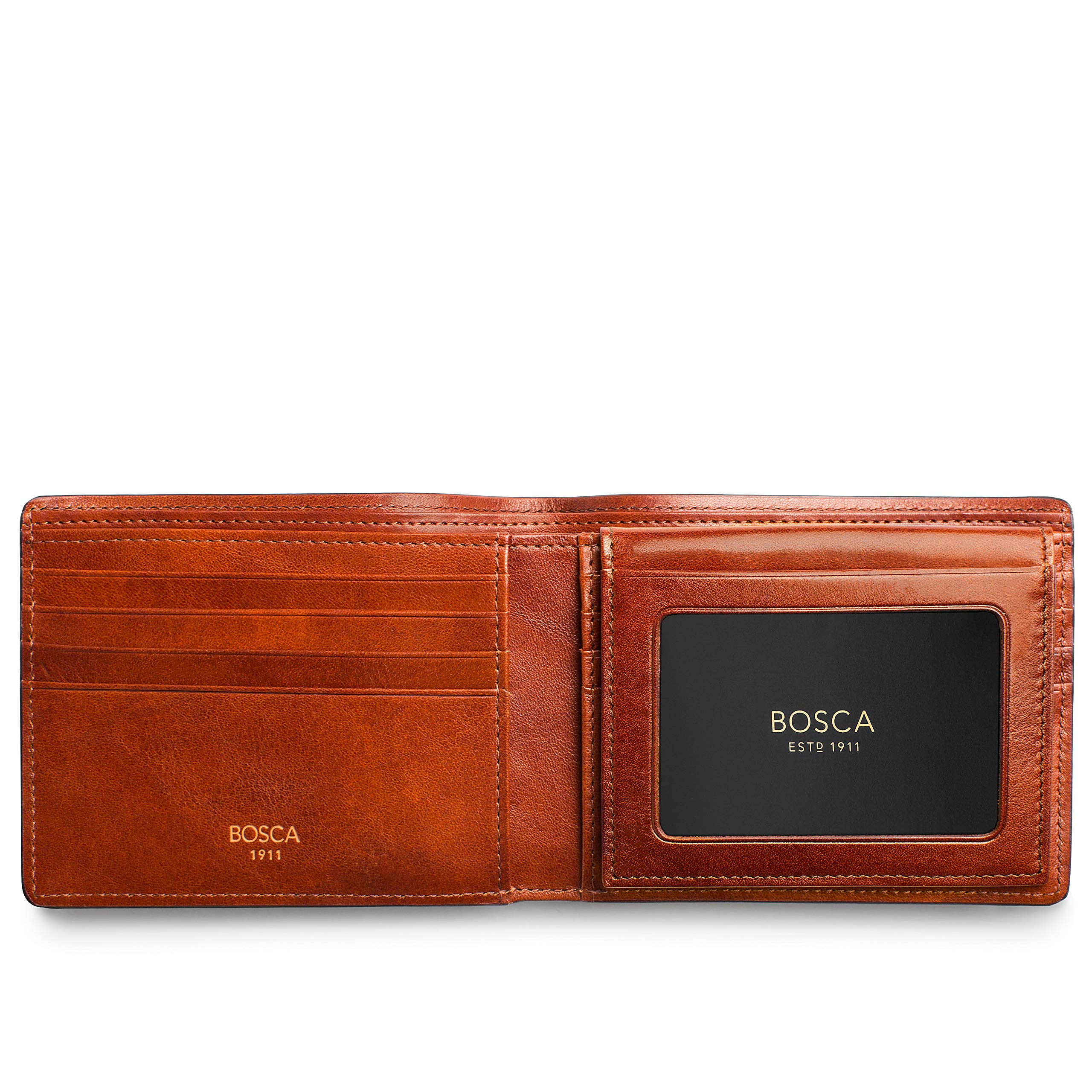 Bosca Men's Wallet, Dolce Leather Credit Wallet with I.D. Passcase ( Amber , One Size ) Amber One Size U1