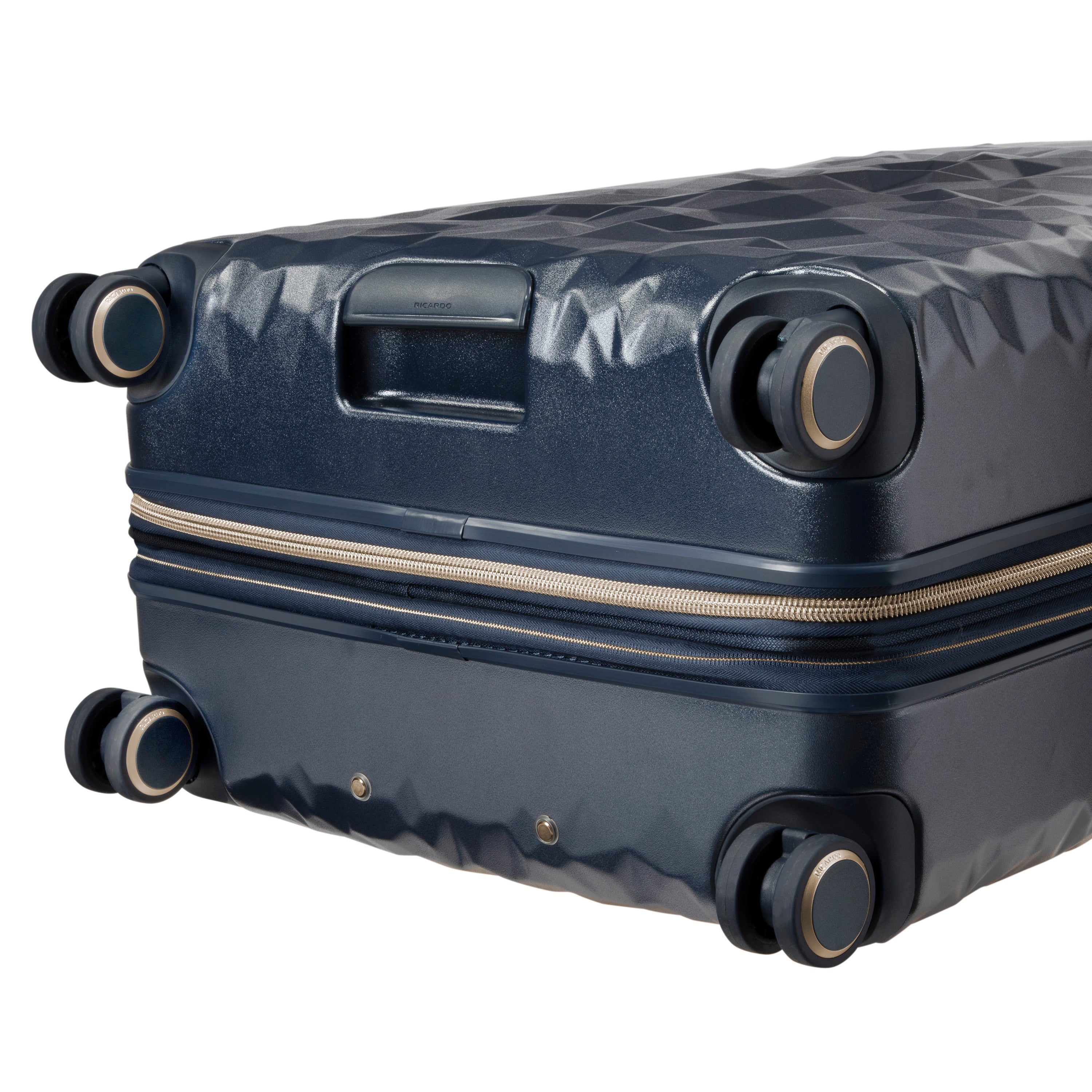 Ricardo Beverly Hills Indio Hardside Luggage, Durable, Spacious, Stylish, Compression Straps, Secondary Packing Compartment ( Dark Navy , Checked-Large 28-Inch ) Dark Navy Checked Large 28 Inch U1