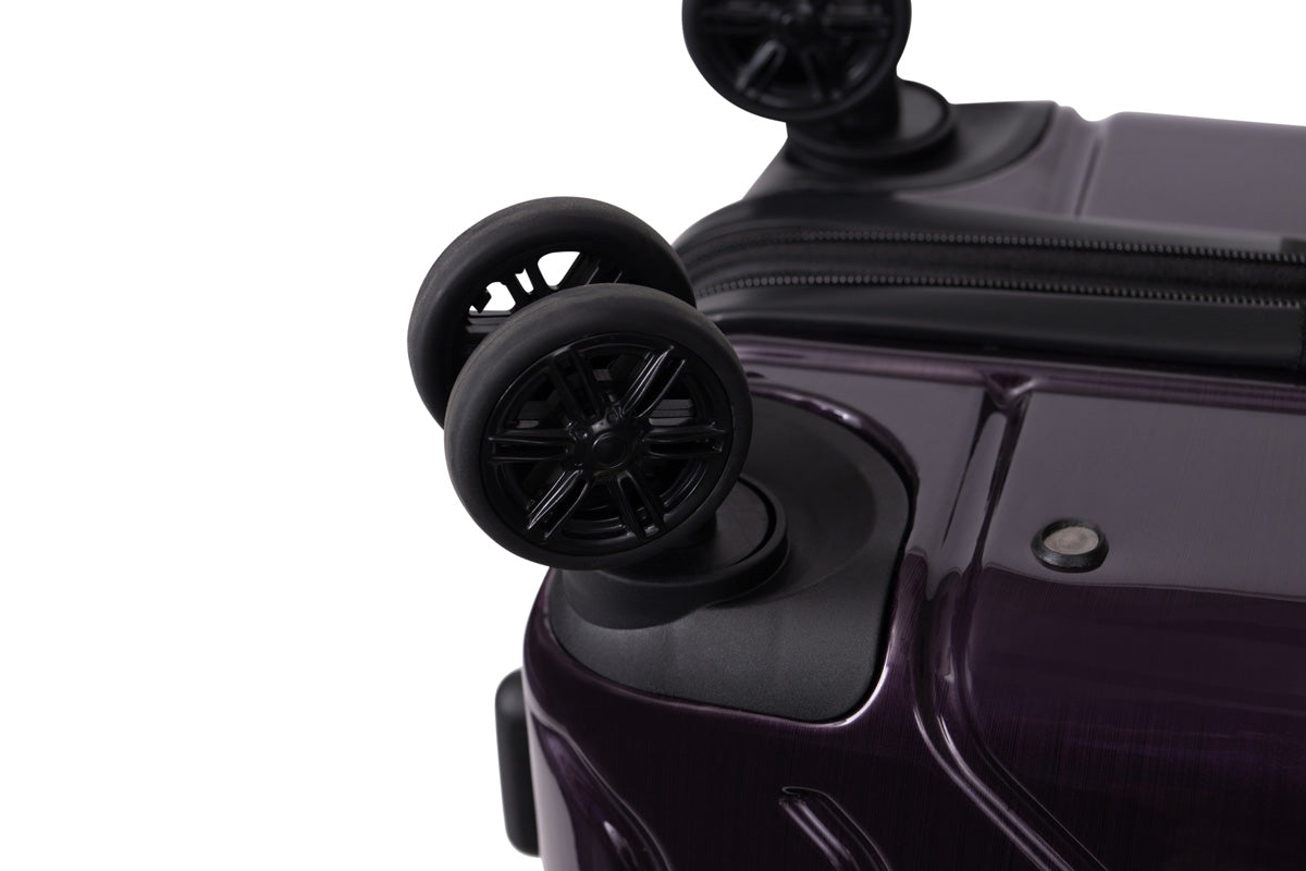 NONSTOP New York Elite Luggage Expandable Lightweight Spinner Wheels hard side shell Travel Suitcase Set, TSA Lock, Double USB Port, 3 packing cubes ( Plum , 3-piece Set (20/24/28) ) Plum 3 Piece Set 20 24 28 U1