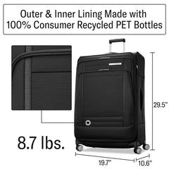 Samsonite UpLIFT Lightweight Softside Expandable Luggage ( Black , Large Checked ) Black Large Checked U5