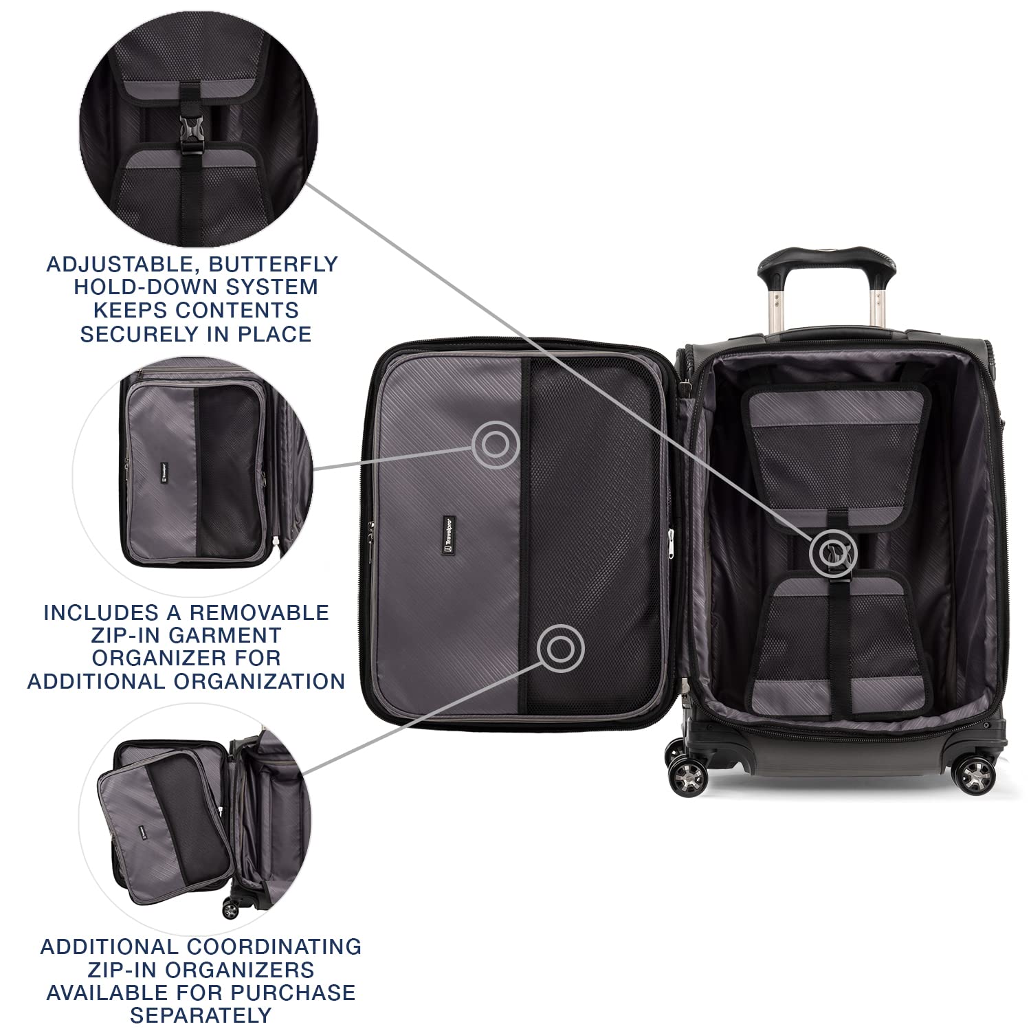 Travelpro Crew Versapack Softside Expandable Spinner Wheel Luggage Titanium Grey Carry On 21 Inch U2