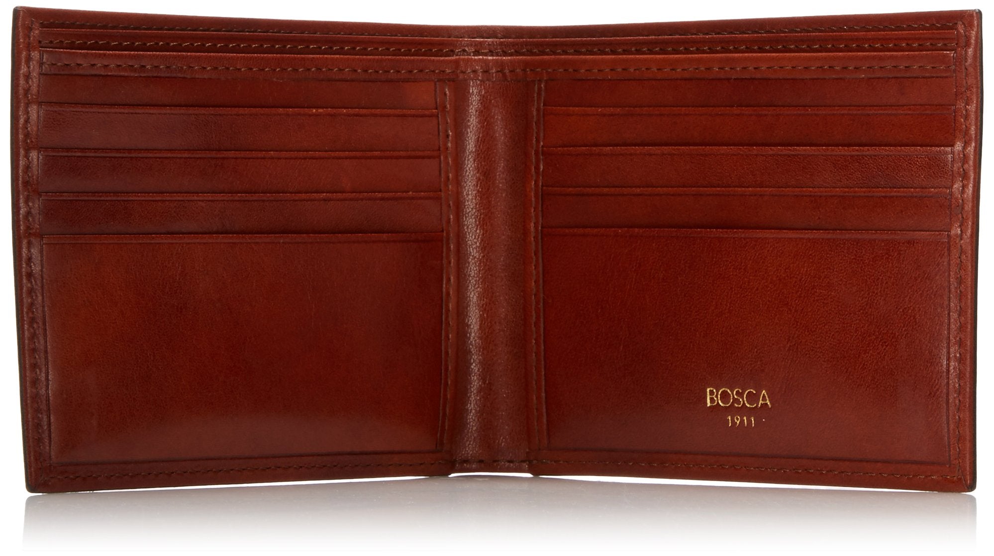 Bosca Men's 8 Pocket Wallet in Old Leather - RFID ( Amber , One Size ) Amber One Size U1