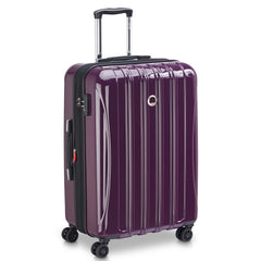 DELSEY Paris Helium Aero Hardside Expandable Luggage with Spinner Wheels ( Plum , Checked-Medium 25 Inch ) Plum Checked Medium 25 Inch U6