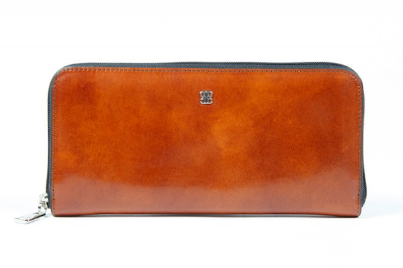 Bosca Old Leather Zip Around Wallet ( Amber Brown , One Size ) Amber Brown One Size U2