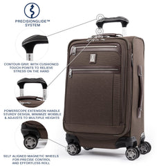 Travelpro Platinum Elite Softside Expandable Checked Luggage, 8 Wheel Spinner Large Suitcase, TSA Lock, Men and Women ( Rich Espresso Brown , Carry-On 21-Inch ) Rich Espresso Brown Carry On 21 Inch U2