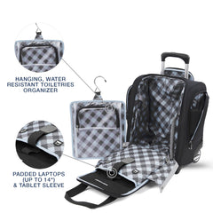 Travelpro Luggage Maxlite 5 Softside Lightweight Rolling Underseat Compact Carry on Upright 2 Wheel Bag, Men and Women Black 15 Inch U12