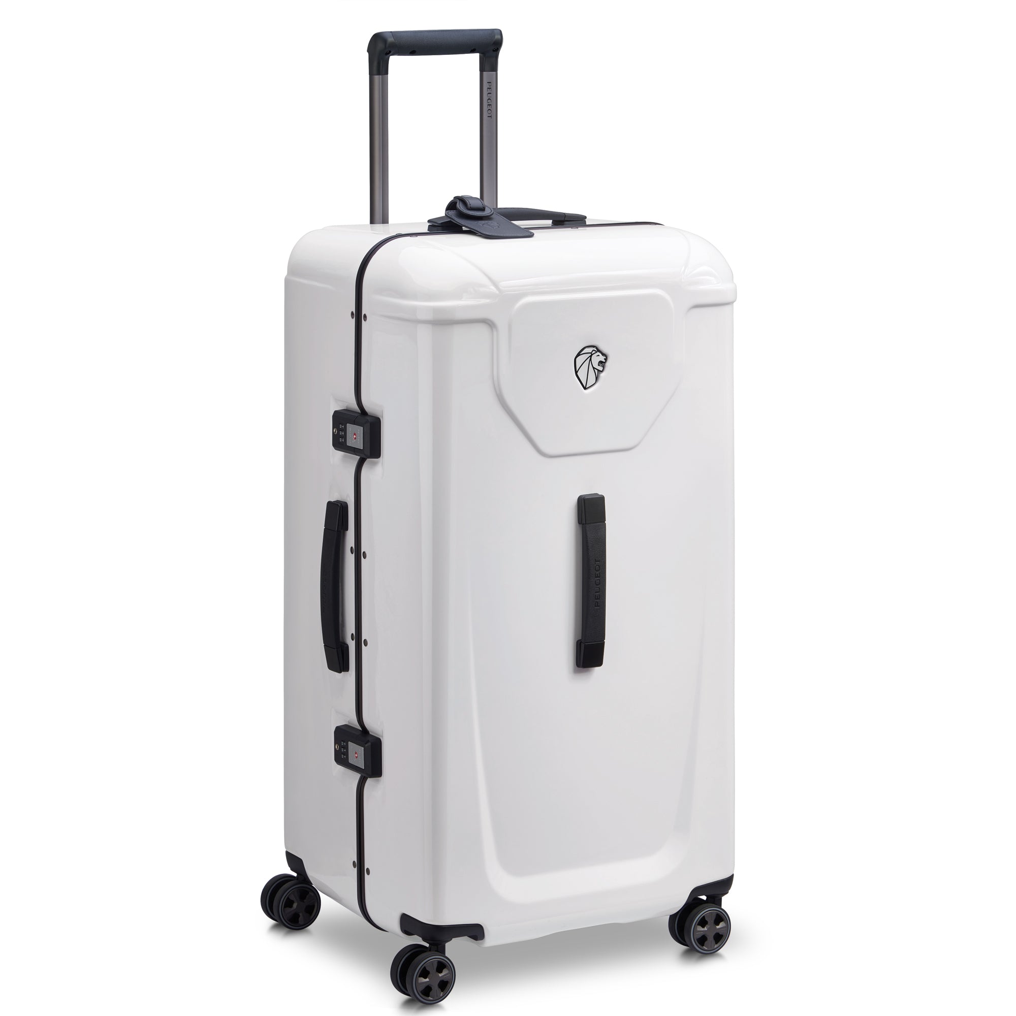 PEUGEOT Voyages Hardside Luggage with Spinner Wheels ( Glossy White , 29 Inch Trunk ) Glossy White 29 Inch Trunk U1