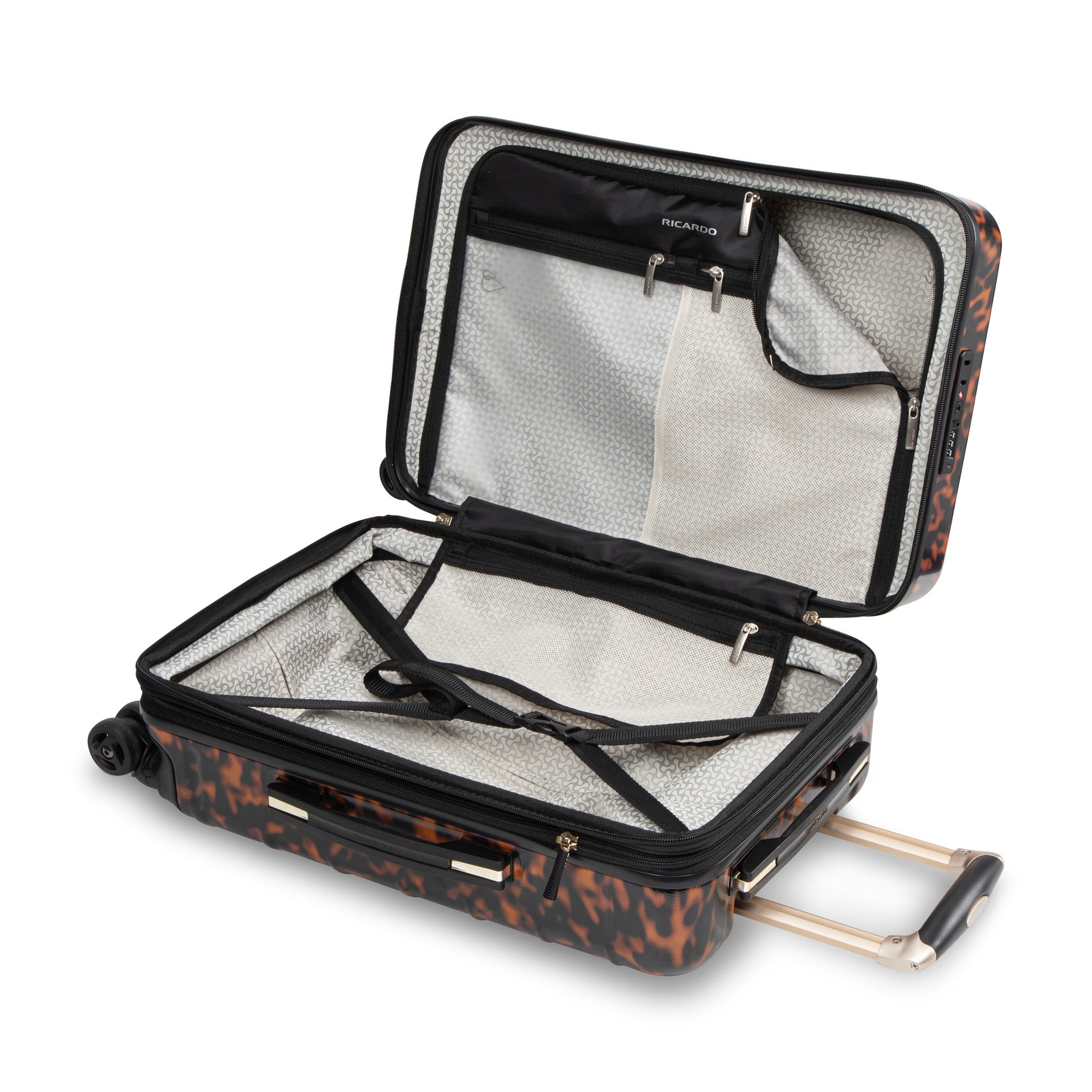 Ricardo Beverly Hills Cambria Hardside Luggage | Stylish Suitcase with Wheels for Effortless Travel, Expandable and Secure TSA-Locked Packing, 20-inch Carry-On, 22x14x9 ( Tortoise , Carry-On 20-Inch ) Tortoise Carry On 20 Inch U1