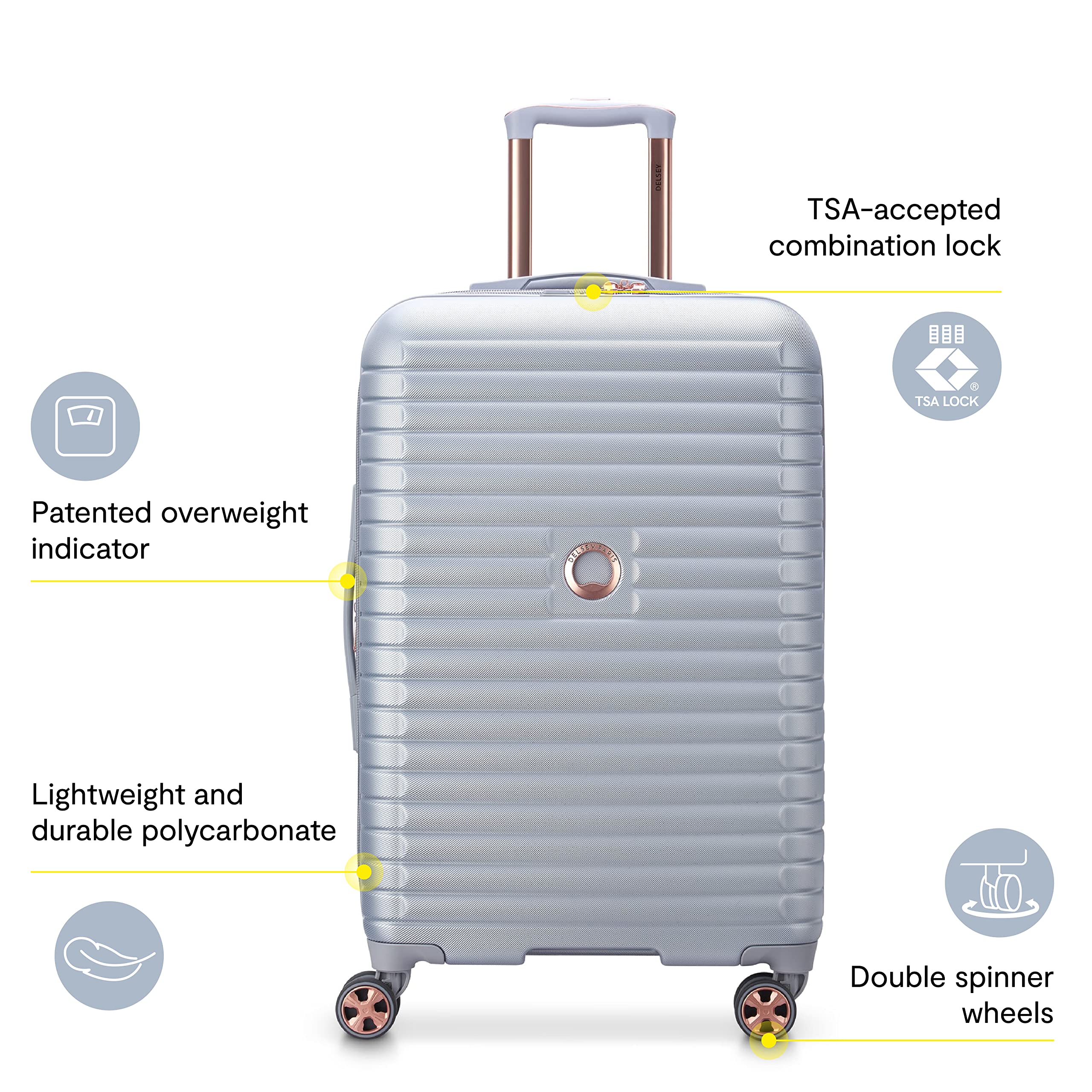 DELSEY PARIS Cruise 3.0 Hardside Expandable Luggage with Spinner Wheels, Checked-Large 28 Inch ( Deep Sea Navy , Checked-Large 28 Inch ) Deep Sea Navy Checked Large 28 Inch U1