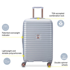 DELSEY PARIS Cruise 3.0 Hardside Expandable Luggage with Spinner Wheels, Checked-Large 28 Inch ( Deep Sea Navy , Checked-Large 28 Inch ) Deep Sea Navy Checked Large 28 Inch U1