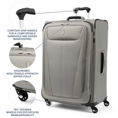 Travelpro Maxlite 5 Softside Expandable Luggage with 4 Spinner Wheels, Lightweight Suitcase, Men and Women ( Champagne , Checked-Large 29-Inch ) Champagne Checked Large 29 Inch U3
