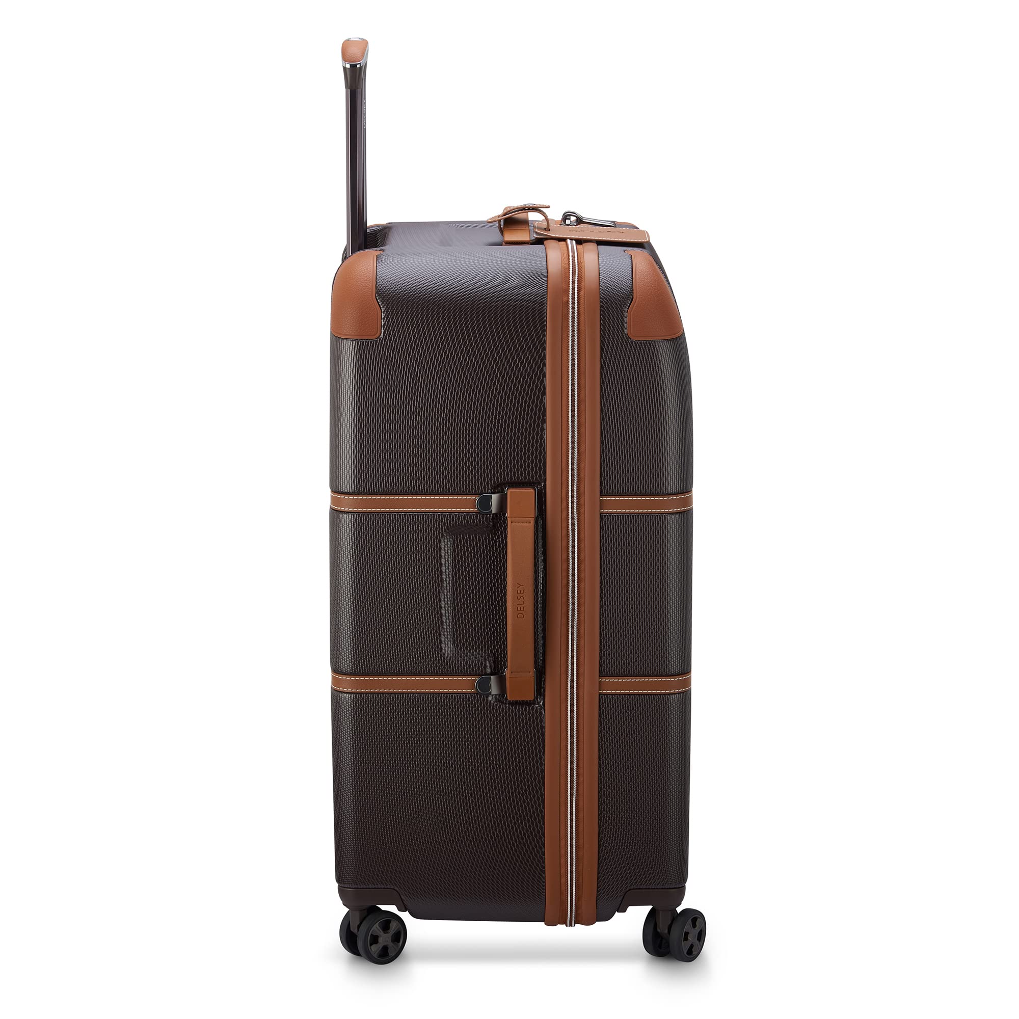 DELSEY Paris Chatelet Air 2.0 Hardside Luggage with Spinner Wheels ( Chocolate Brown , Checked-26 Inch Trunk ) Chocolate Brown Checked 26 Inch Trunk U5