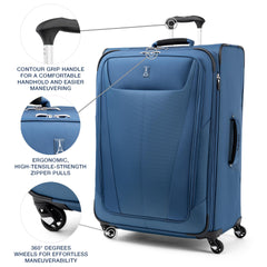 Travelpro Maxlite 5 Softside Expandable Luggage with 4 Spinner Wheels, Lightweight Suitcase, Men and Women ( Ensign Blue , Checked-Large 29-Inch ) Ensign Blue Checked Large 29 Inch U11
