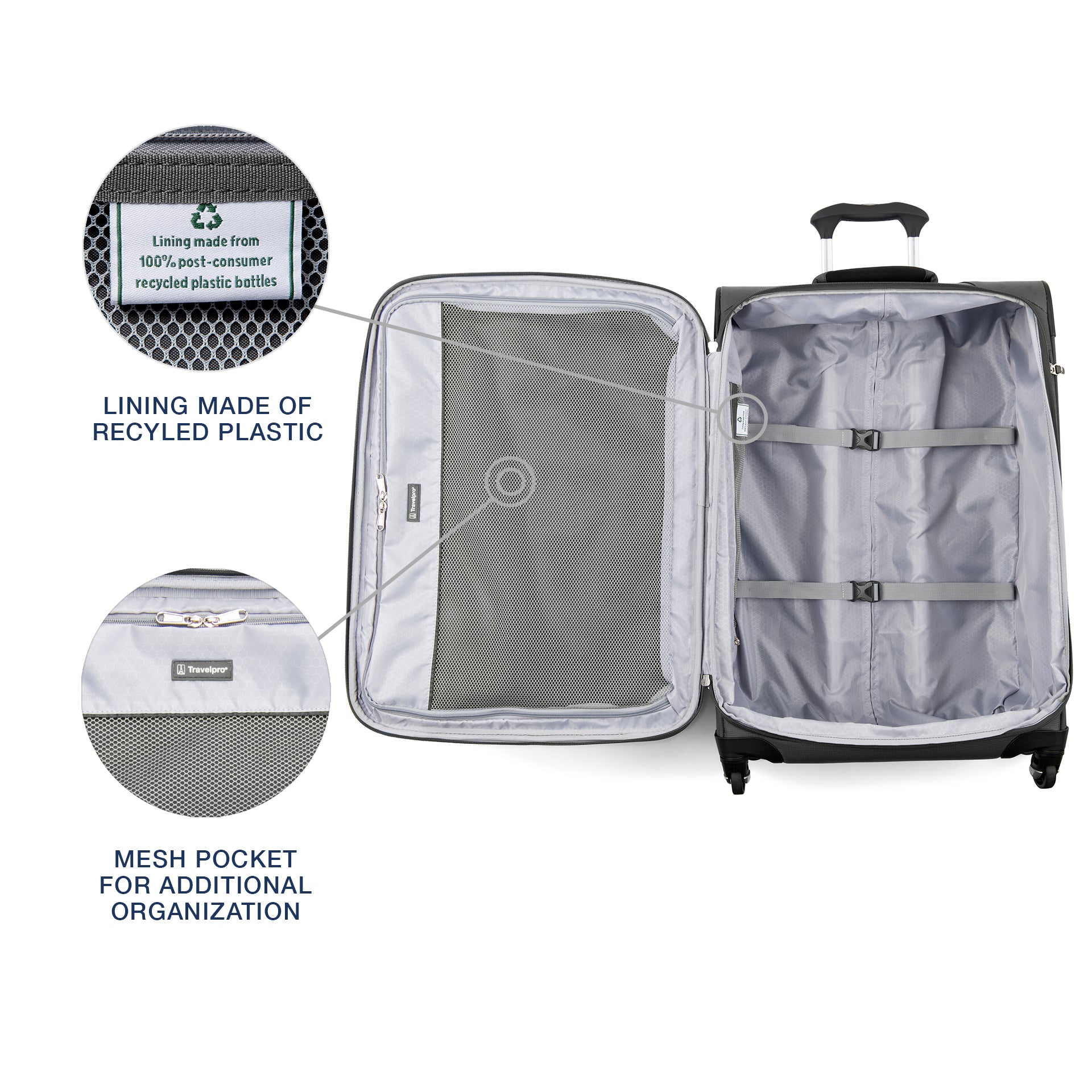 Travelpro Maxlite 5 Softside Expandable Luggage with 4 Spinner Wheels, Lightweight Suitcase, Men and Women ( Shadow Grey , Checked-Medium 25-Inch ) Shadow Grey Checked Medium 25 Inch U3