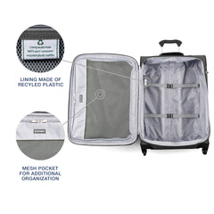 Travelpro Maxlite 5 Softside Expandable Luggage with 4 Spinner Wheels, Lightweight Suitcase, Men and Women Shadow Grey Checked Medium 25 Inch U2