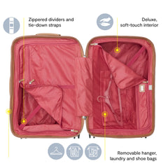 DELSEY Paris Chatelet Air 2.0 Hardside Luggage with Spinner Wheels Champagne White Checked Medium 24 Inch With Brake U7