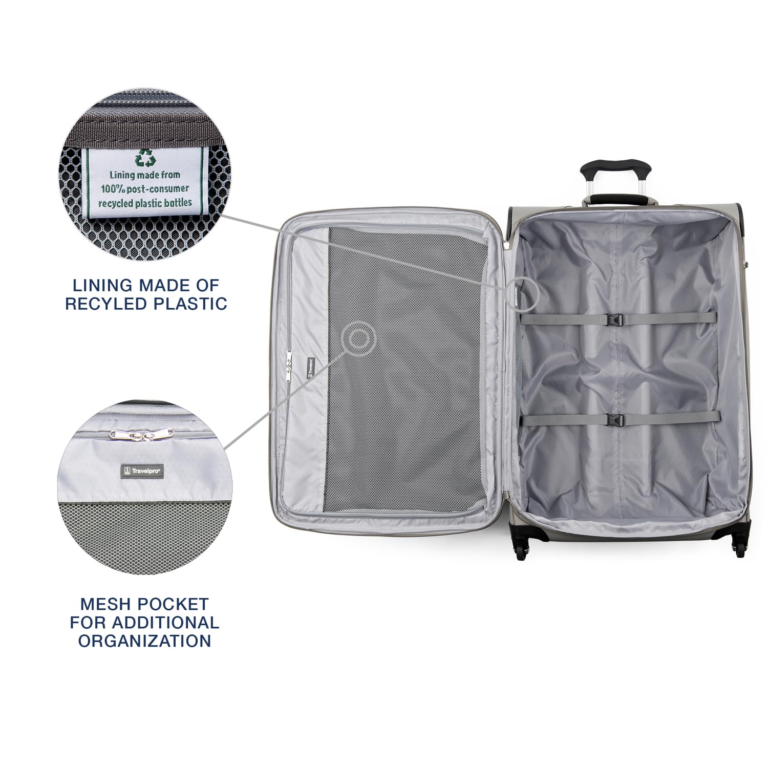 Travelpro Maxlite 5 Softside Expandable Luggage with 4 Spinner Wheels, Lightweight Suitcase, Men and Women ( Champagne , Checked-Large 29-Inch ) Champagne Checked Large 29 Inch U3