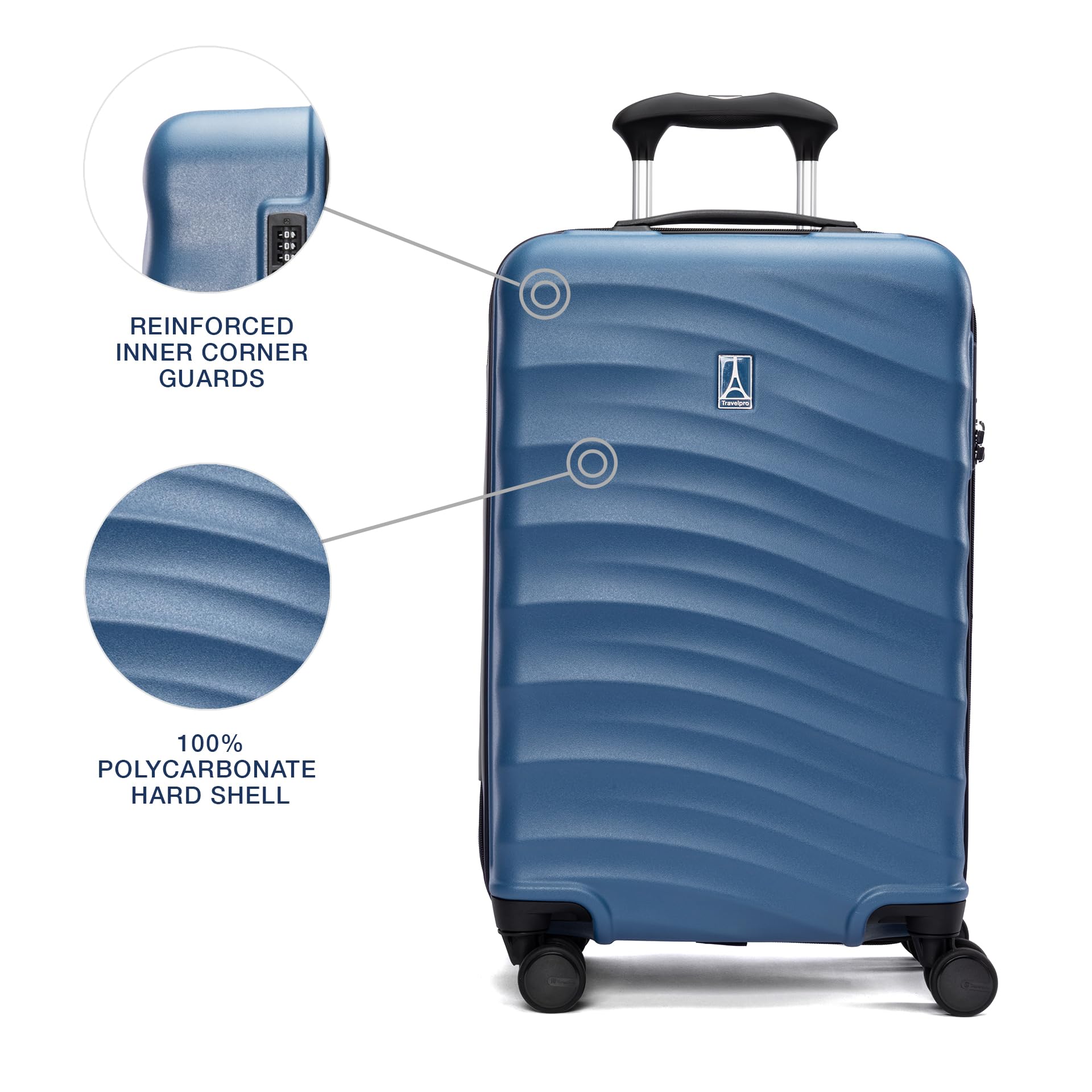 Travelpro Maxlite Air V2 Hardside Expandable Luggage, 8 Spinner Wheels, Lightweight Hard Shell Suitcase, TSA lock ( Ensign Blue , Carry On 21-Inch ) Ensign Blue Carry On 21 Inch U6