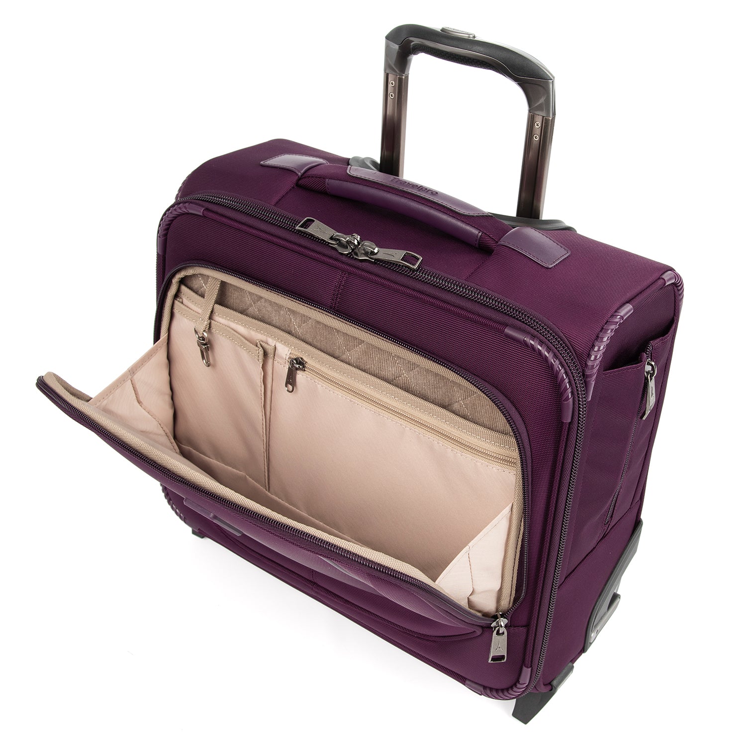 Travelpro Crew Versapack Carry-on 2 Wheel Upright Rolling Tote, 14-Inch Laptop or Tablet Pocket, Men and Women, Jet Black, 16.5-Inch Perfect Plum One Size U2