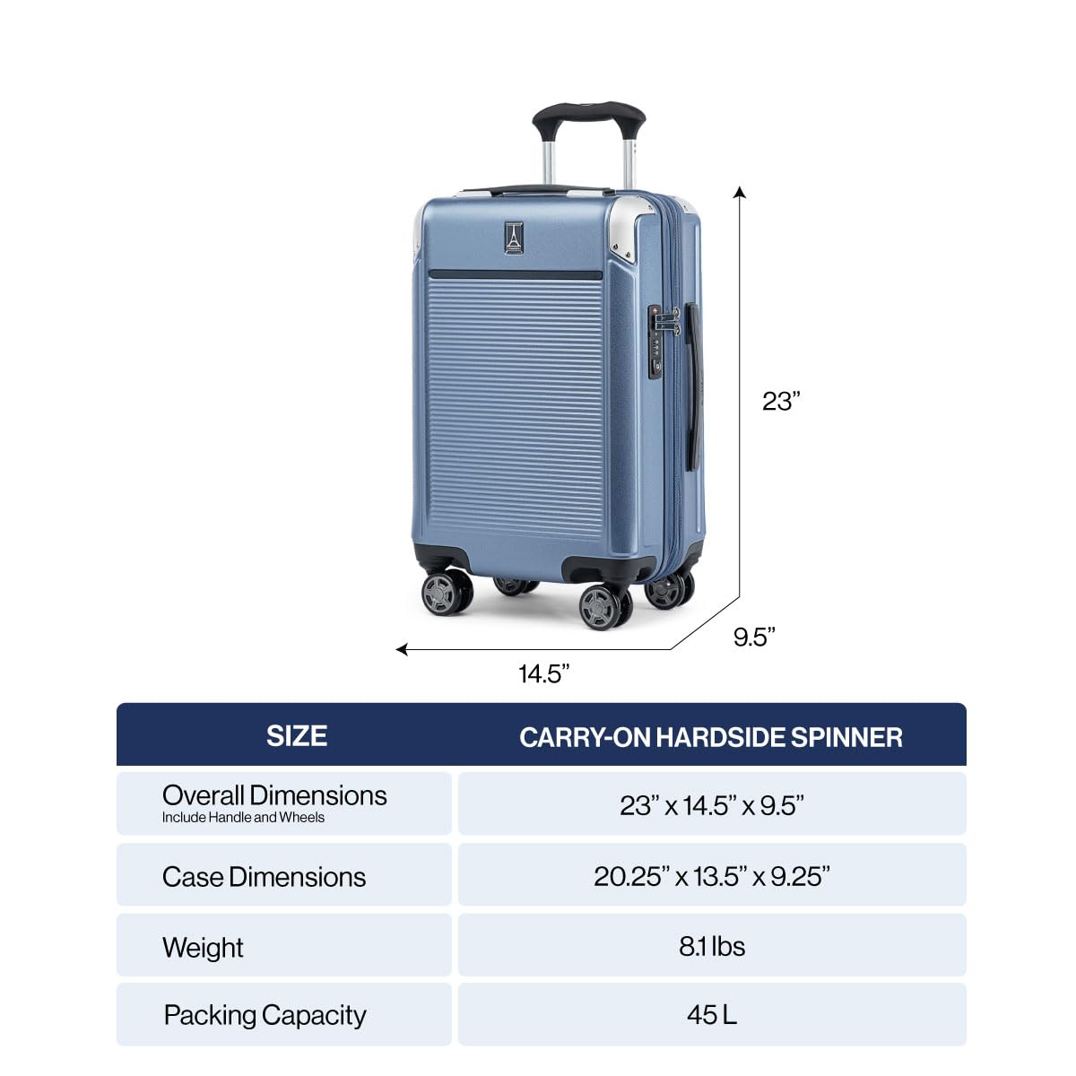 Travelpro Platinum Elite Hardside Expandable Spinner Wheel Luggage TSA Lock Hard Shell Polycarbonate Suitcase ( Shadow Black , Carry-on 21-Inch ) Shadow Black Carry On 21 Inch U2