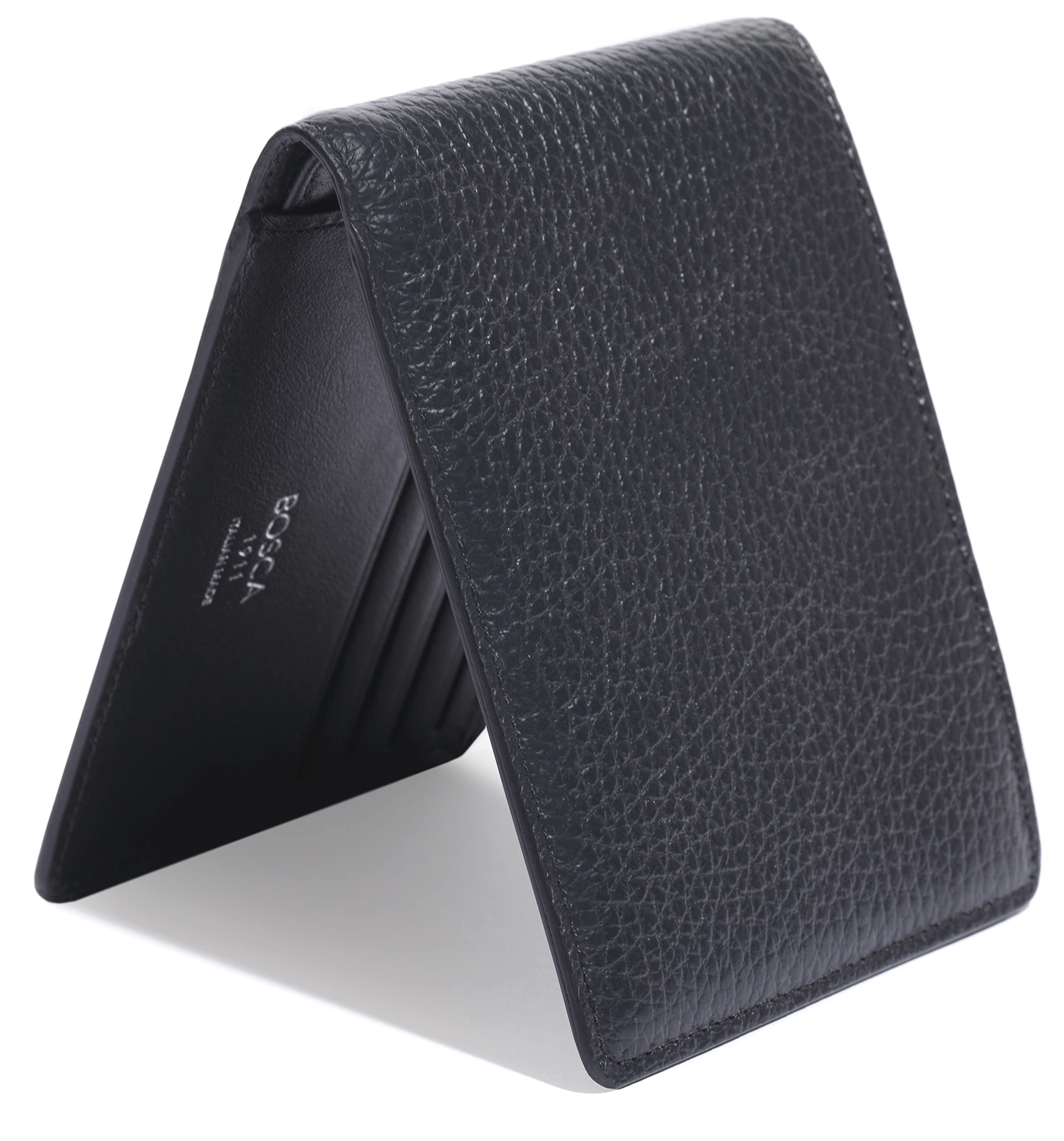 Bosca ITALIA Slim 8-Slot Men's Pocket Wallet Made In Italy, Monfrini Collection ( Black , One Size ) Black One Size U1