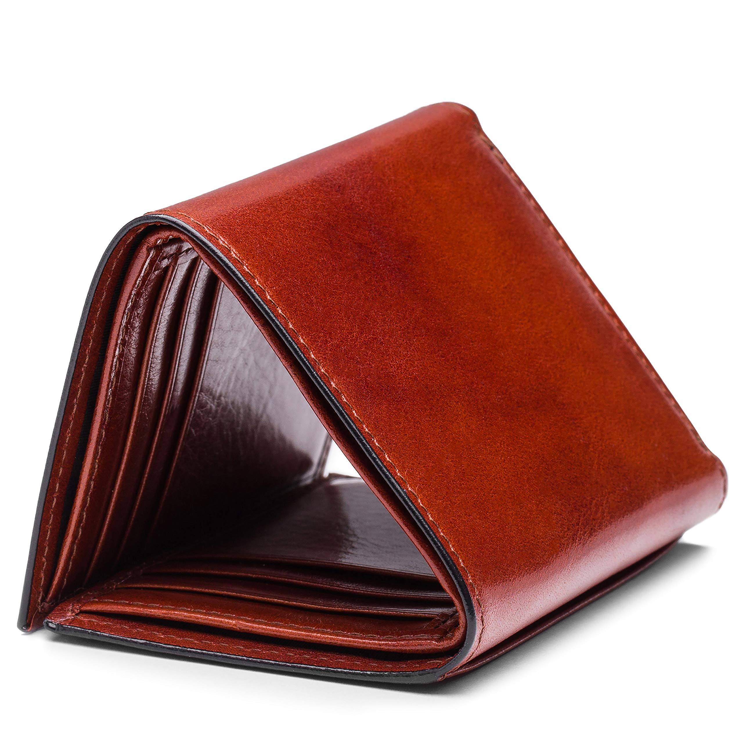 Bosca Mens Old Leather Collection Double ID Trifold Wallet U1