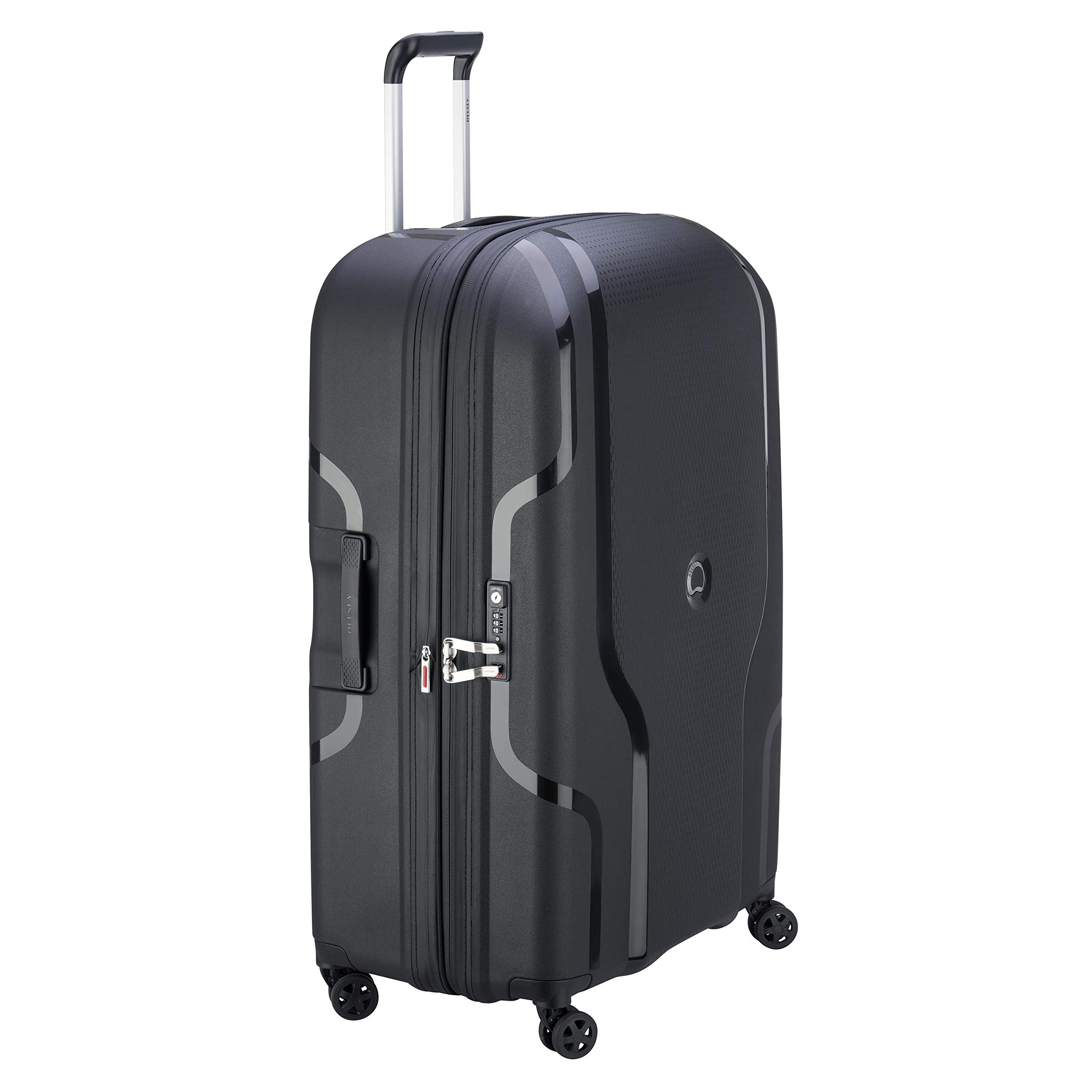 DELSEY Paris Clavel Hardside Expandable Luggage with Spinner Wheels ( BLACK , Checked-Large 30 Inch ) BLACK Checked Large 30 Inch U16