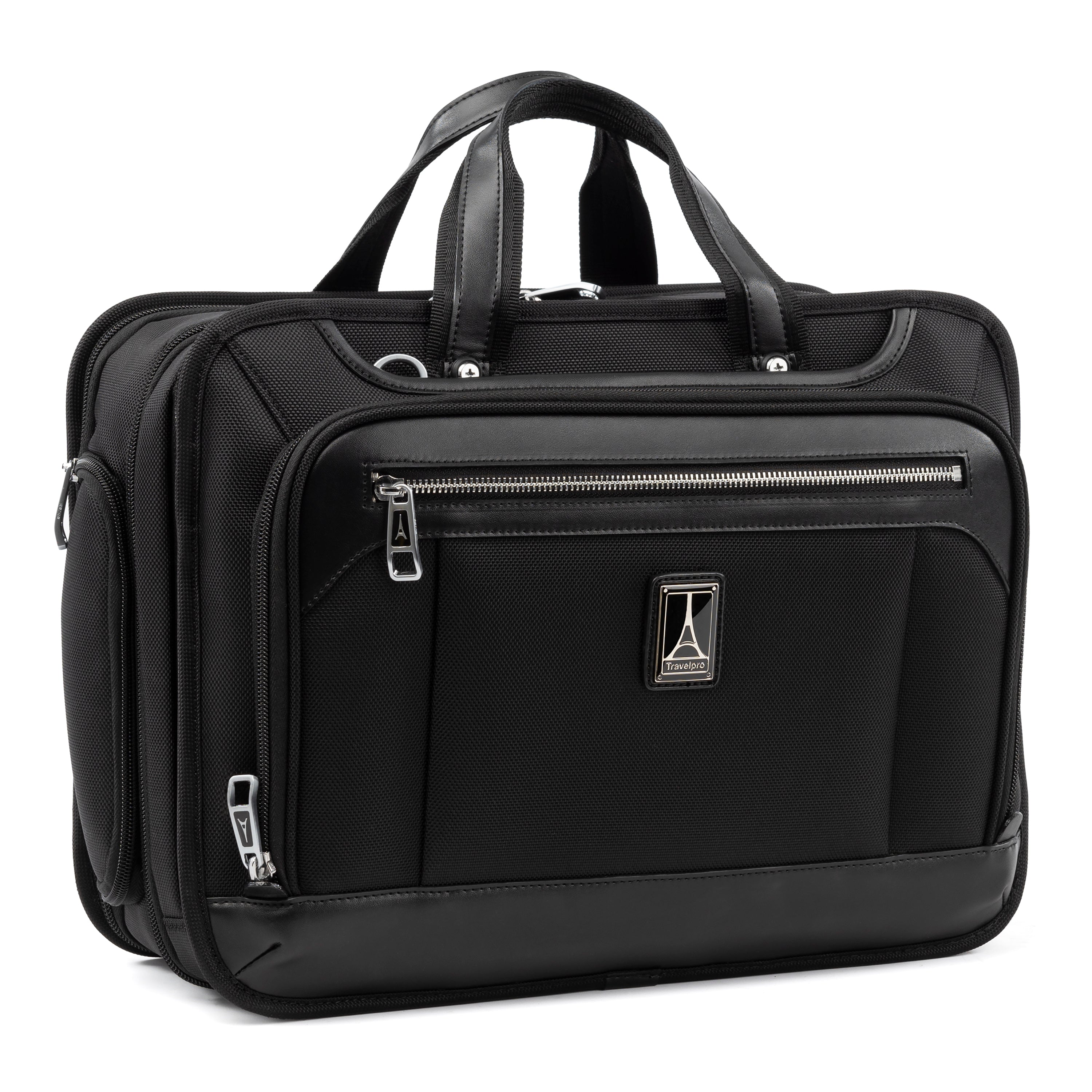 Travelpro Platinum Elite Expandable Business Laptop Briefcase, Fits up to 15.6 Laptop, Work School Travel, Men and Women Shadow Black 16 Inch U1