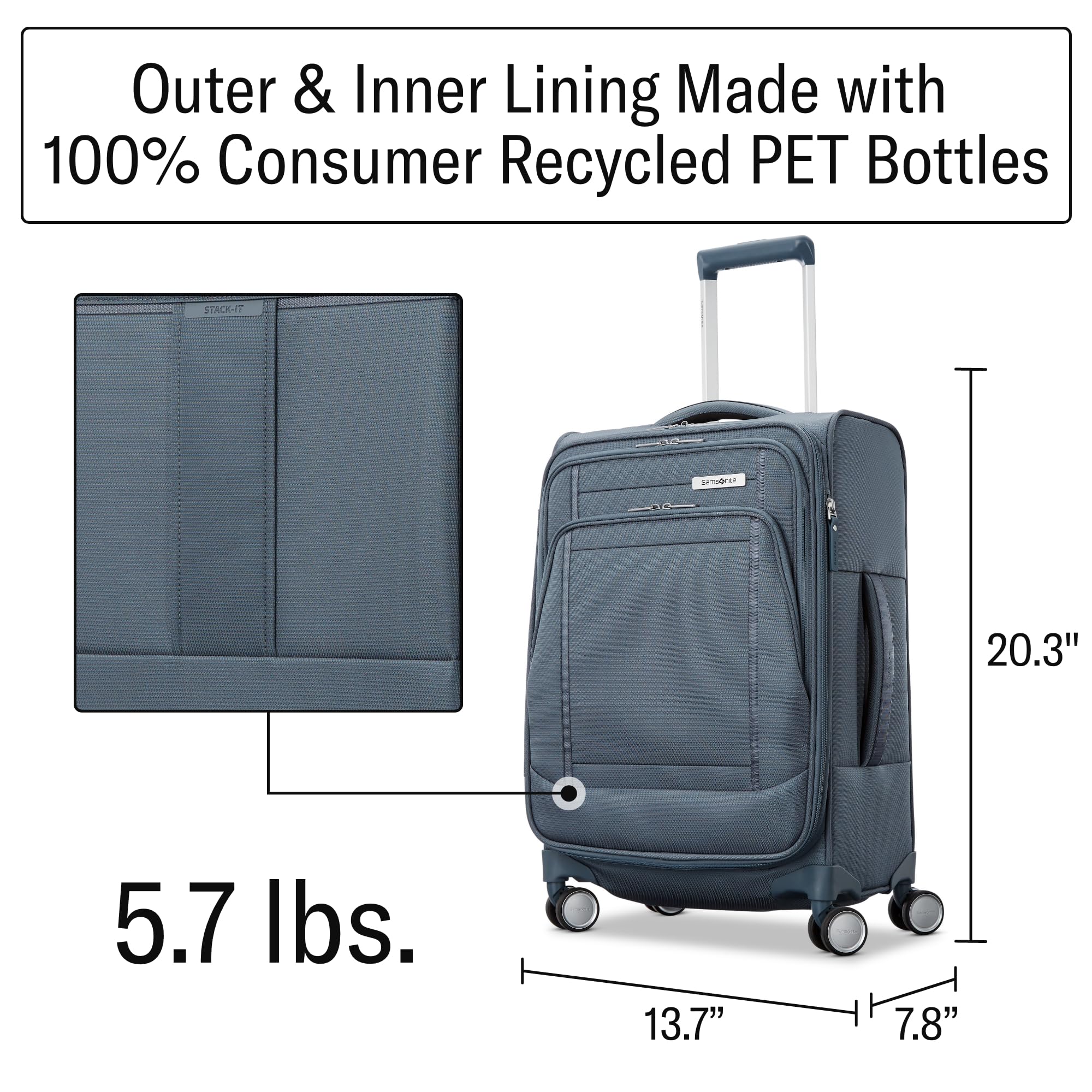 Samsonite UpLIFT Lightweight Softside Expandable Luggage ( Elemental Blue , Carry-On ) Elemental Blue Carry On U1