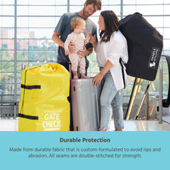 J.L. Childress Gate Check Bag for Single & Double Strollers - Stroller Bag for Airplane - Large Stroller Travel Bag for Airplane - Air Travel Stroller Bag ( Neon Yellow , One Size ) Neon Yellow One Size U1