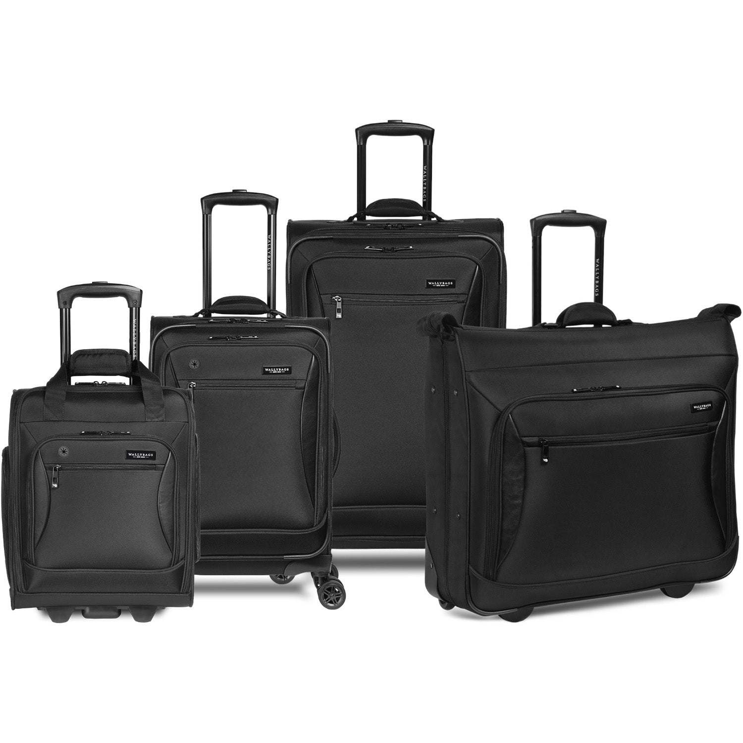 WallyBags® 45” Premium Rolling Garment Bag with multiple pockets ( Black , One Size ) Black One Size U10