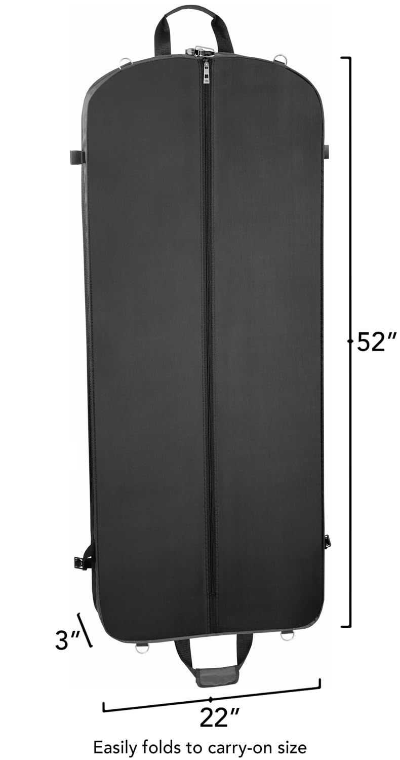 WallyBags 52" Premium Travel Garment Bag with shoulder strap and two large pockets ( Grey , 52-Inch ) Grey 52 Inch U1