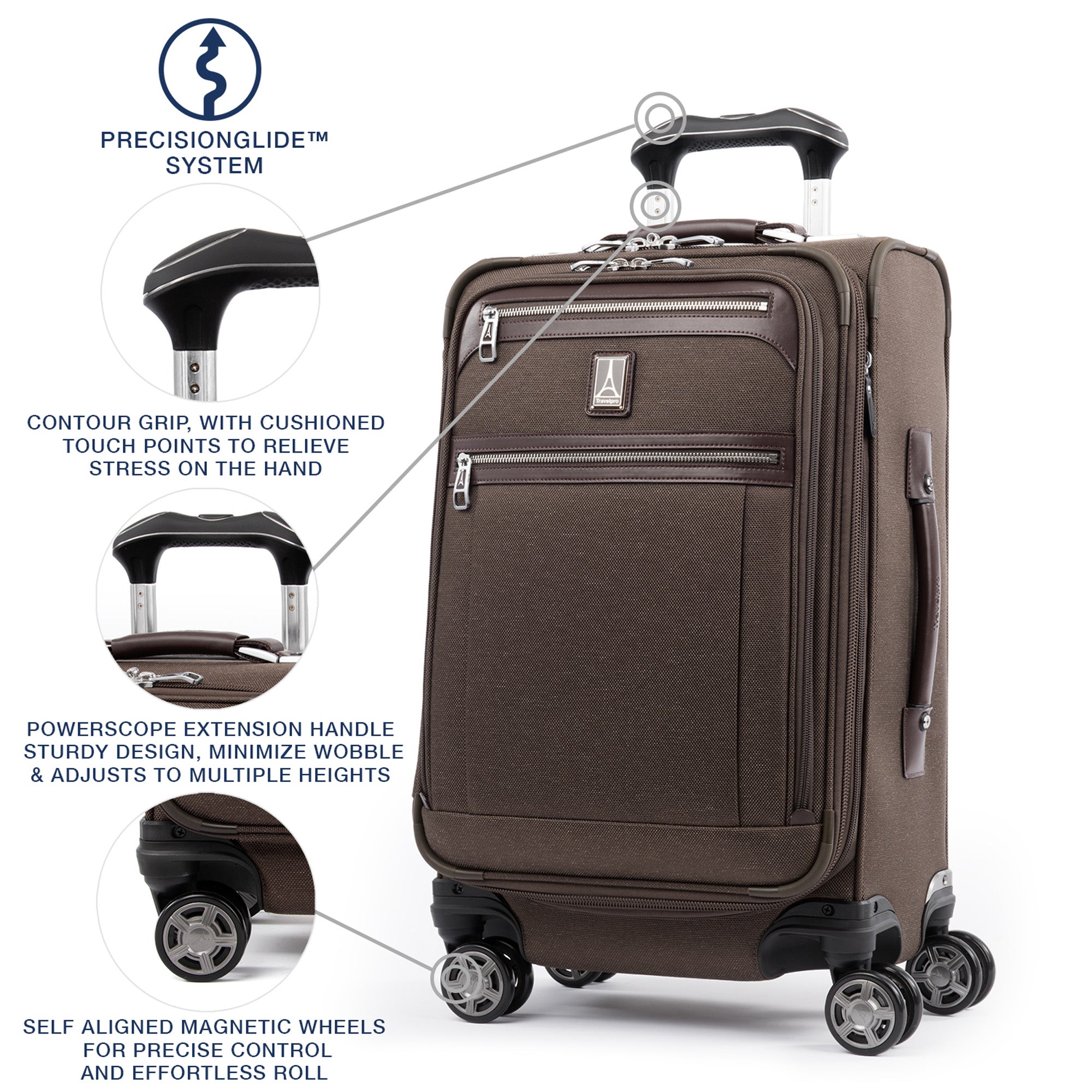 Travelpro Platinum Elite Softside Expandable Carry on Luggage, 8 Wheel Spinner Suitcase, USB Port, Suiter, Men and Women, Carry On 21-Inch ( Rich Espresso Brown , Carry-On 21-Inch ) Rich Espresso Brown Carry On 21 Inch U4