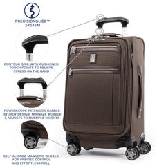 Travelpro Platinum Elite Softside Expandable Carry on Luggage, 8 Wheel Spinner Suitcase, USB Port, Suiter, Men and Women, Carry On 21-Inch ( Rich Espresso Brown , Carry-On 21-Inch ) Rich Espresso Brown Carry On 21 Inch U4