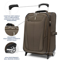 Travelpro Maxlite 5 Softside Expandable Upright 2 Wheel Luggage, Lightweight Suitcase, Men and Women Mocha Carry On 22 Inch U14