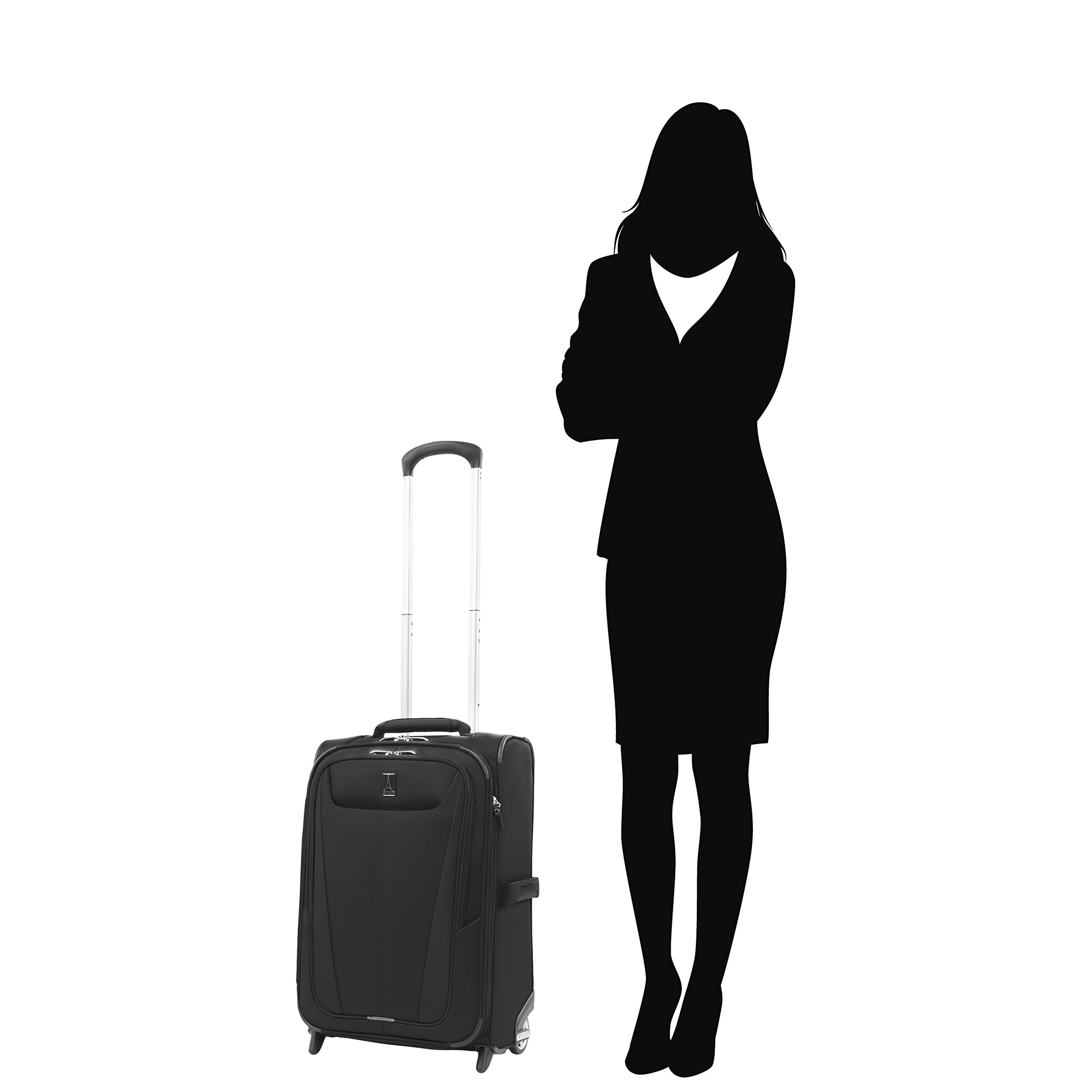 Travelpro Maxlite 5 Softside Expandable Upright 2 Wheel Luggage, Lightweight Suitcase, Men and Women ( Black , Carry-on 22-Inch ) Black Carry On 22 Inch U47