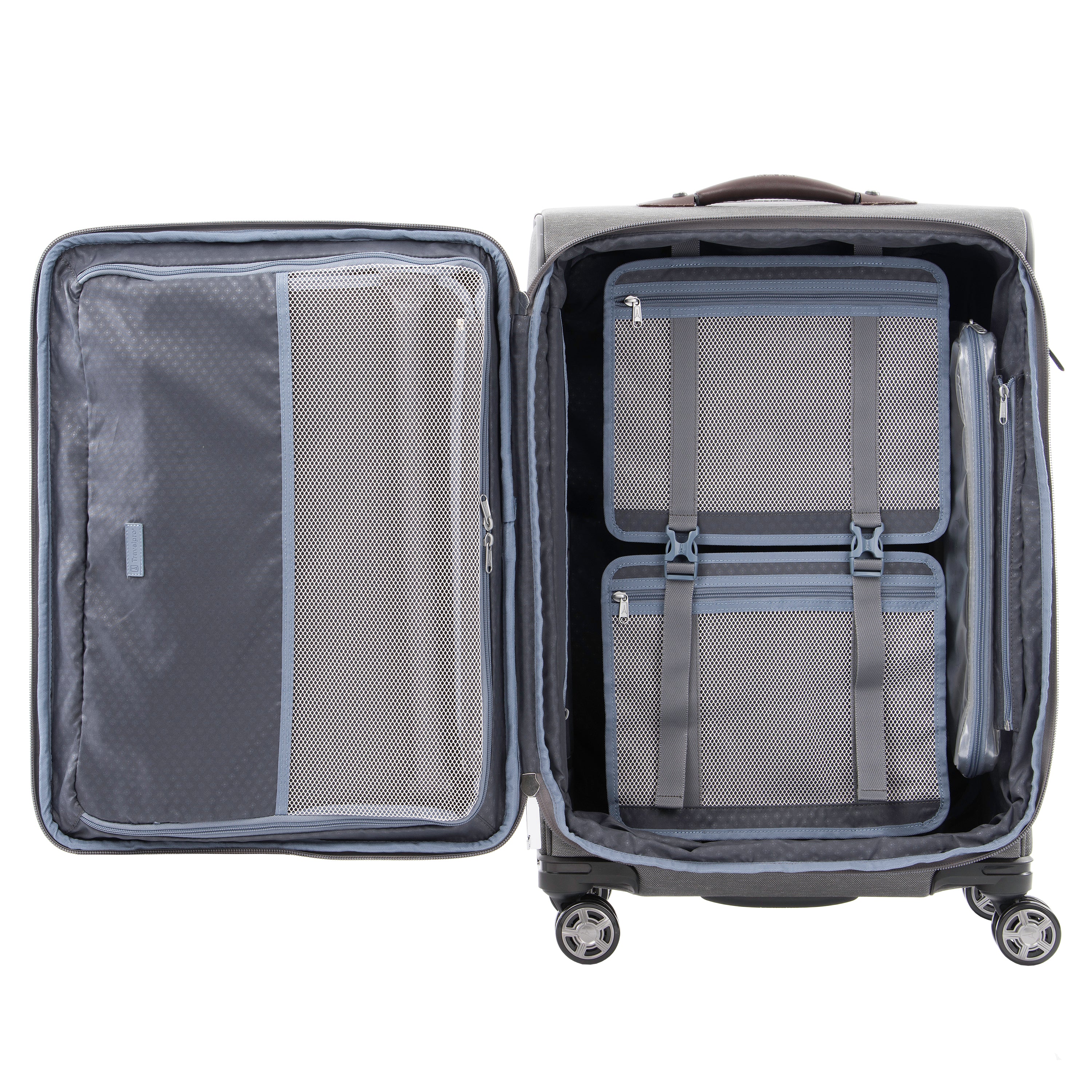 Travelpro Platinum Elite Softside Expandable Luggage, 8 Wheel Spinner Suitcase, USB Port, Suiter, Men and Women U1