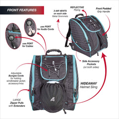 Athalon Everything Ski Boot Bag and Backpack Plus– Ski - Snowboard – Holds Everything – (Ski Boots, Helmet, Goggles, Gloves) Purple/Black One Size U2