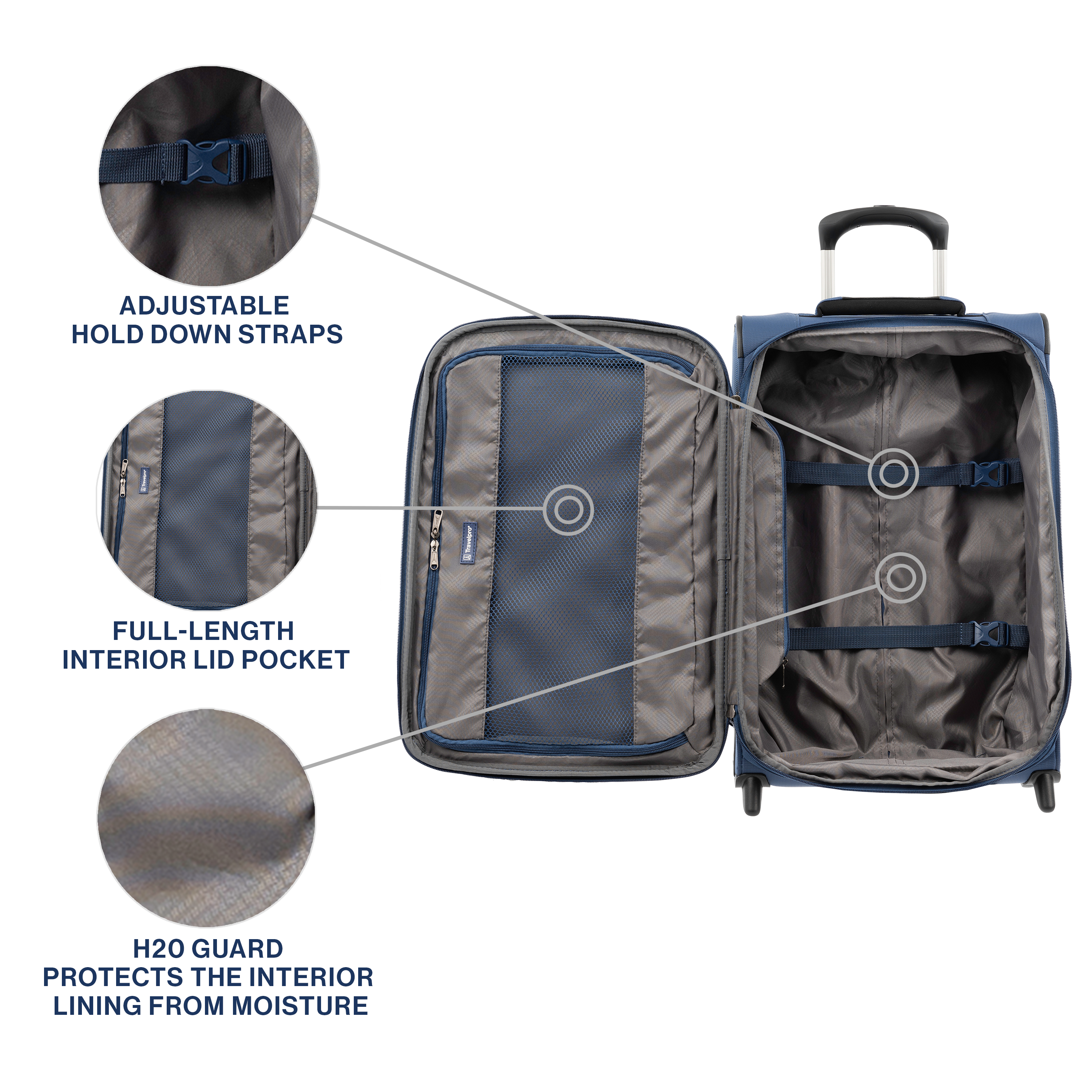 Travelpro Tourlite Softside Expandable Upright 2 Wheel Luggage, Lightweight Suitcase, Men and Women ( Blue , Checked-Medium 26-Inch ) Blue Checked Medium 26 Inch U6