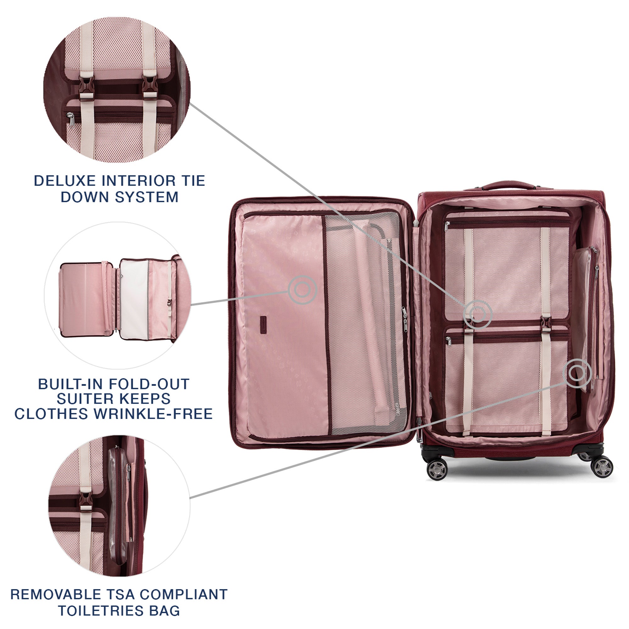 Travelpro Platinum Elite Softside Expandable Checked Luggage, 8 Wheel Spinner Large Suitcase, TSA Lock, Men and Women, Checked Large 29-Inch ( Bordeaux Red , Checked-Large 29-Inch ) Bordeaux Red Checked Large 29 Inch U7