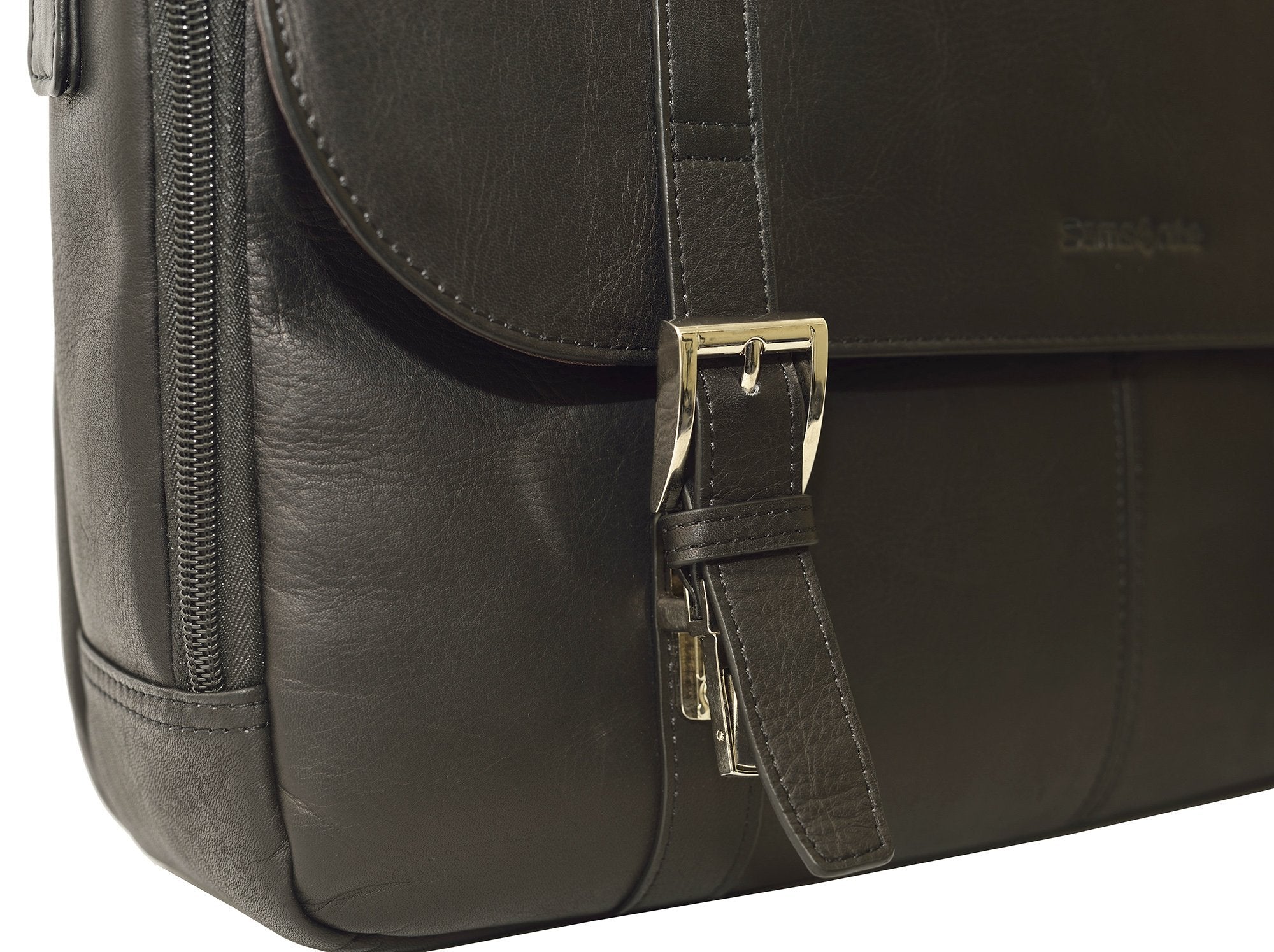 Samsonite Colombian Leather Flapover Case Black/Chrome One Size U2